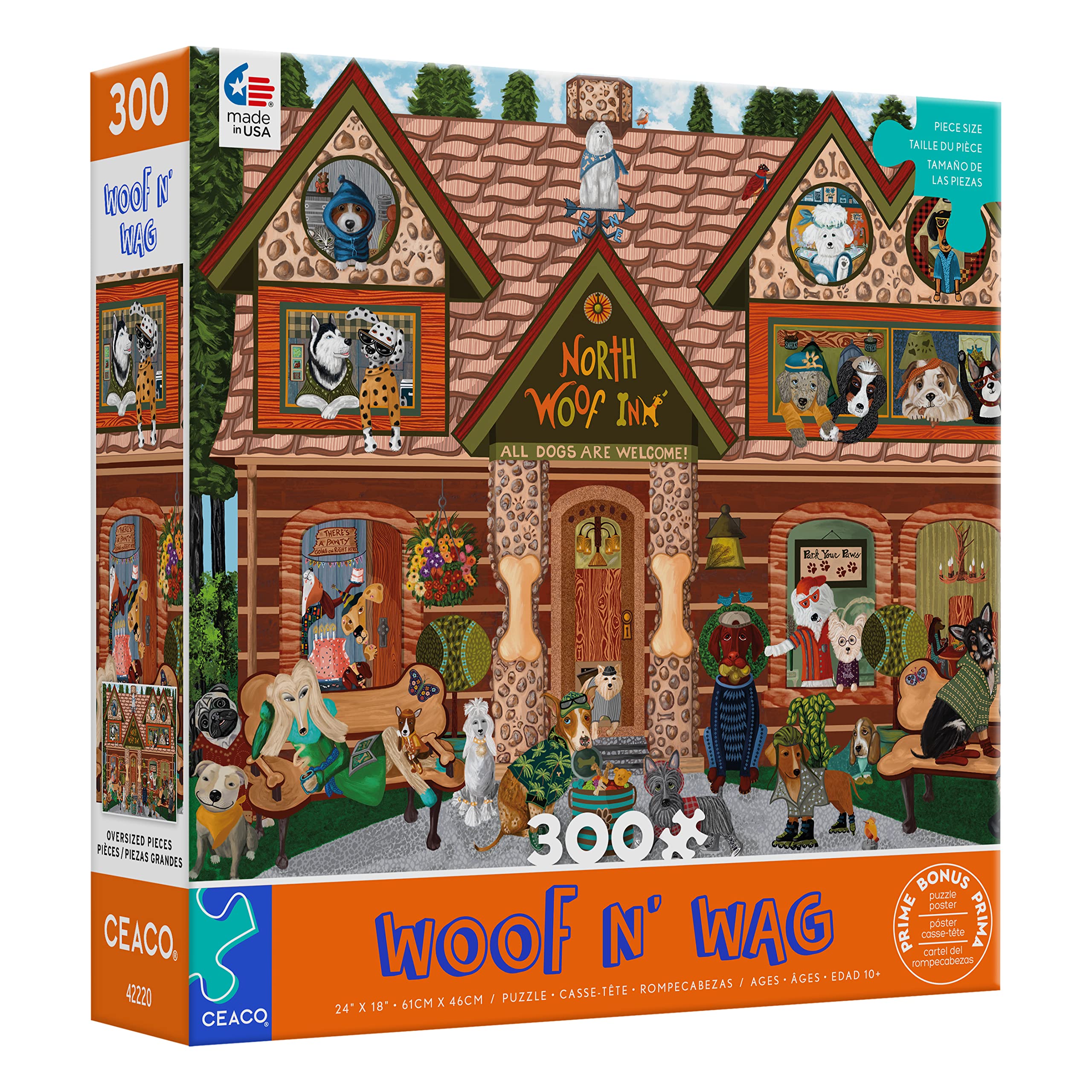 Foto 4 pulgar | Rompecabezas Ceaco Woof N Wang North Woof Inn 300 Piezas - Venta Internacional.