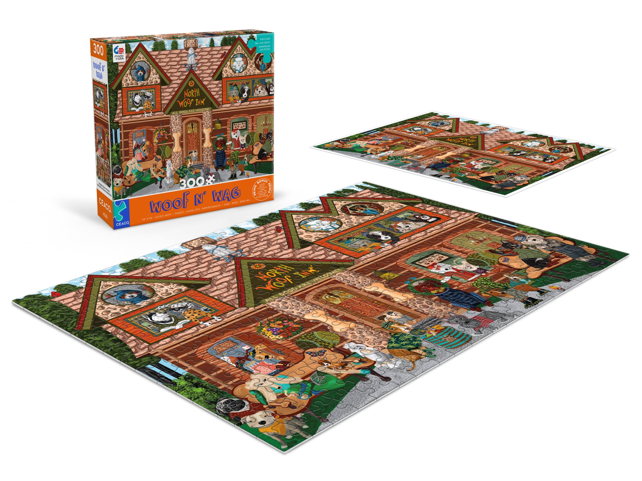 Foto 4 | Rompecabezas Ceaco Woof N Wang North Woof Inn 300 Piezas - Venta Internacional.