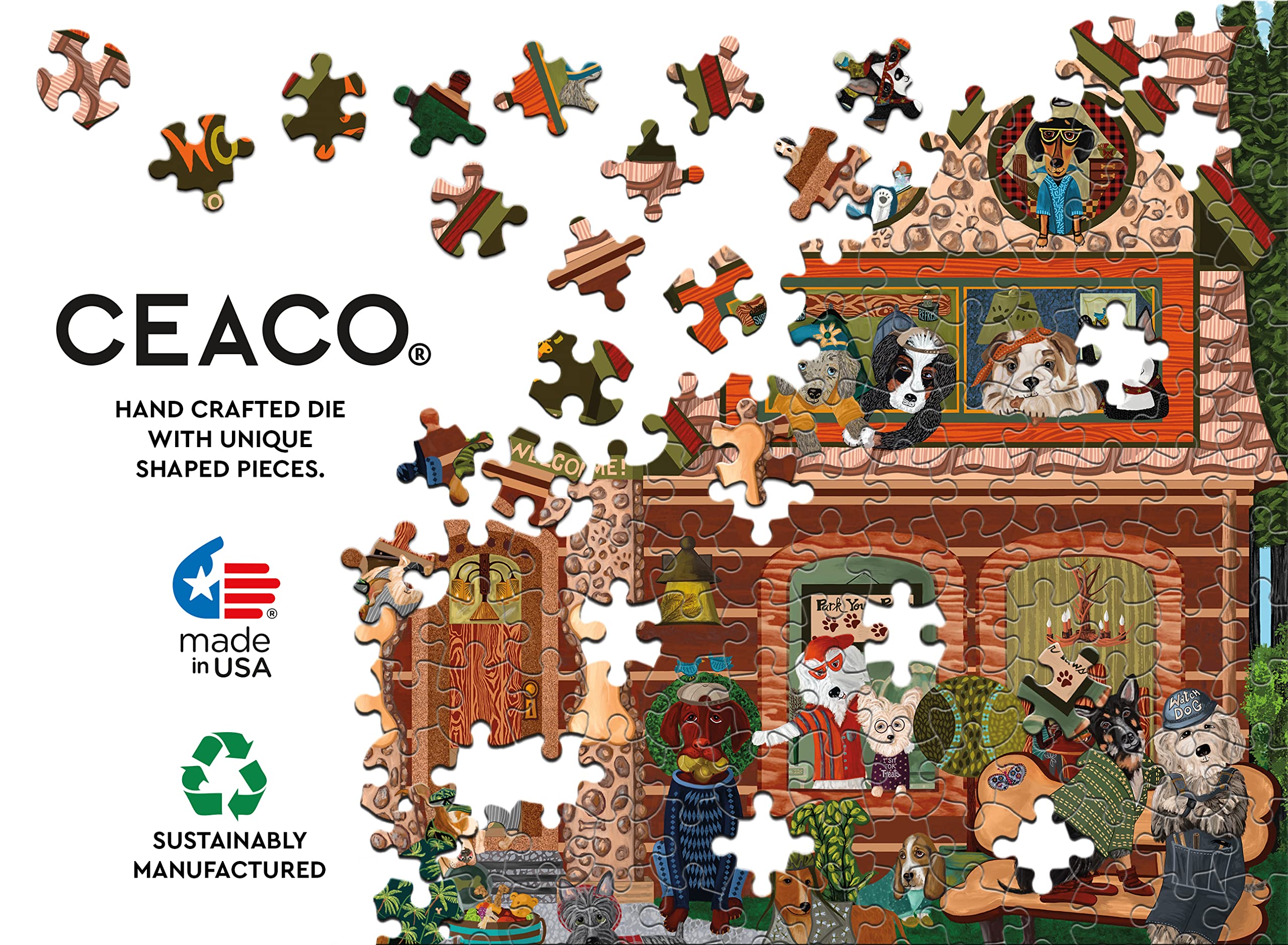 Foto 6 pulgar | Rompecabezas Ceaco Woof N Wang North Woof Inn 300 Piezas - Venta Internacional.