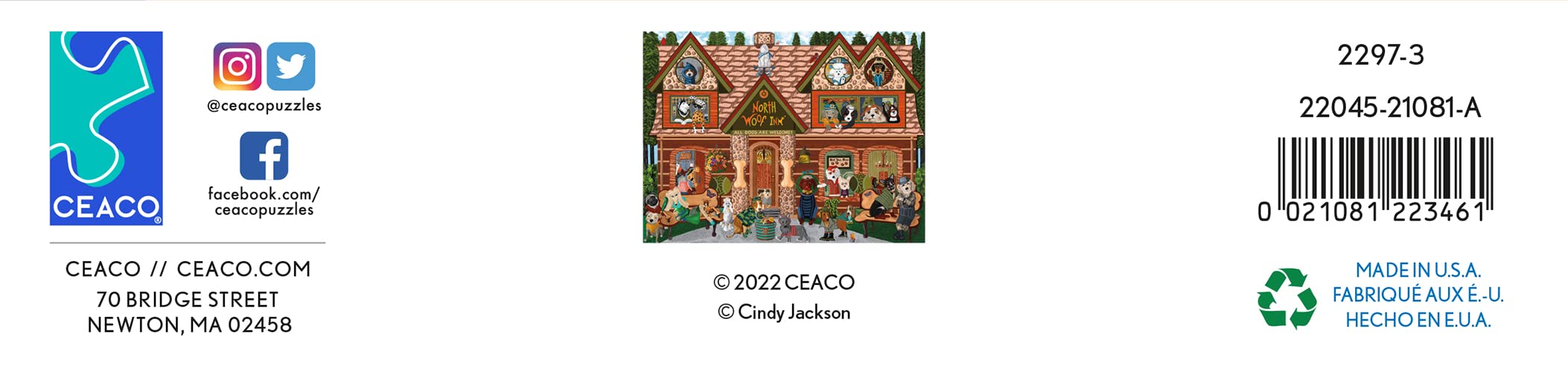 Foto 7 | Rompecabezas Ceaco Woof N Wang North Woof Inn 300 Piezas - Venta Internacional.