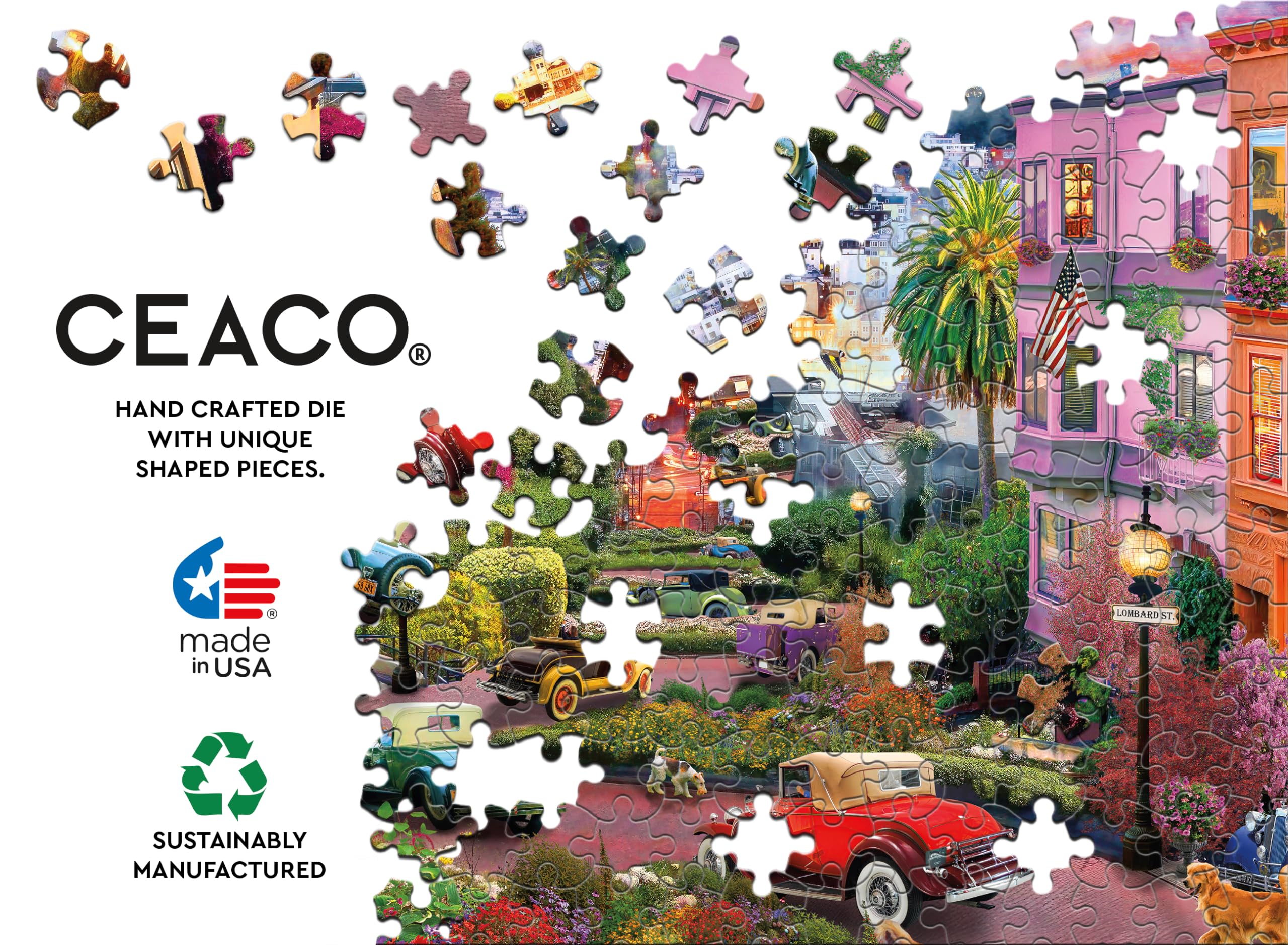 Foto 5 | Rompecabezas Ceaco David Maclean, Colorido, Lombard Street, 1000 Piezas - Venta Internacional.