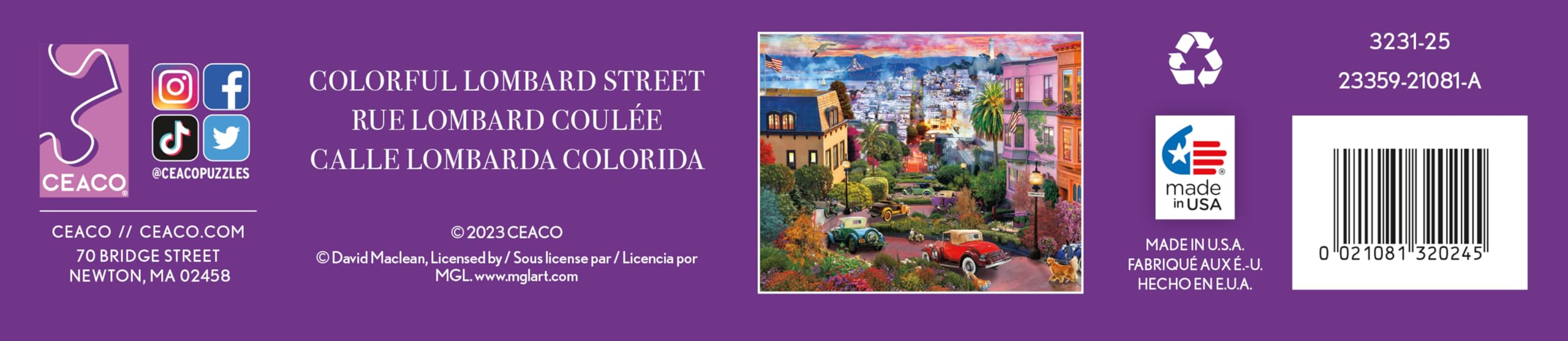 Foto 7 pulgar | Rompecabezas Ceaco David Maclean, Colorido, Lombard Street, 1000 Piezas - Venta Internacional.