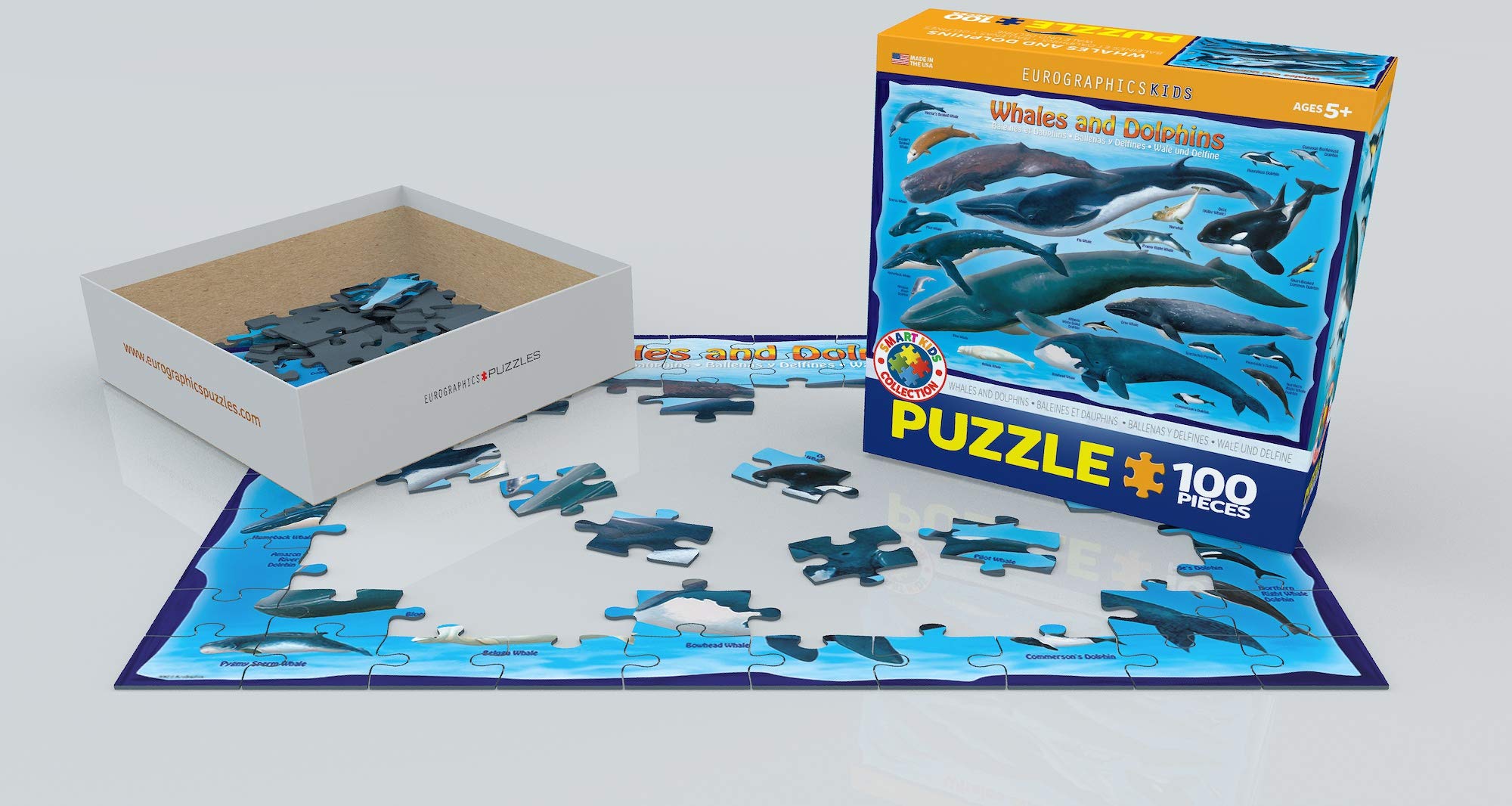 Foto 3 | Puzzle Eurographics Ballenas & Dolphins 100 Piezas - Venta Internacional.