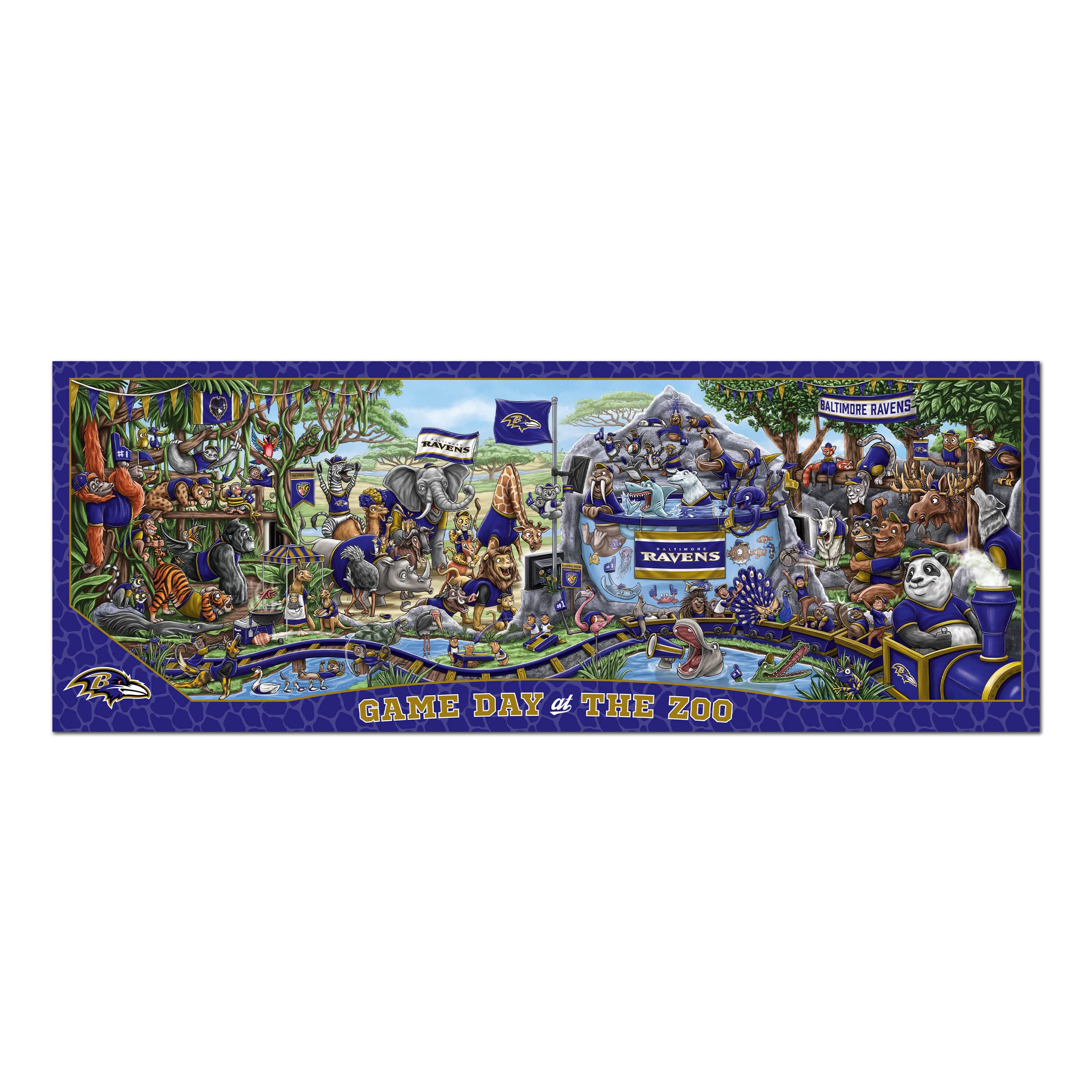 Foto 4 pulgar | Puzzle Youthefan Nfl Baltimore Ravens Game Day At The Zoo, 500 Unidades - Venta Internacional.