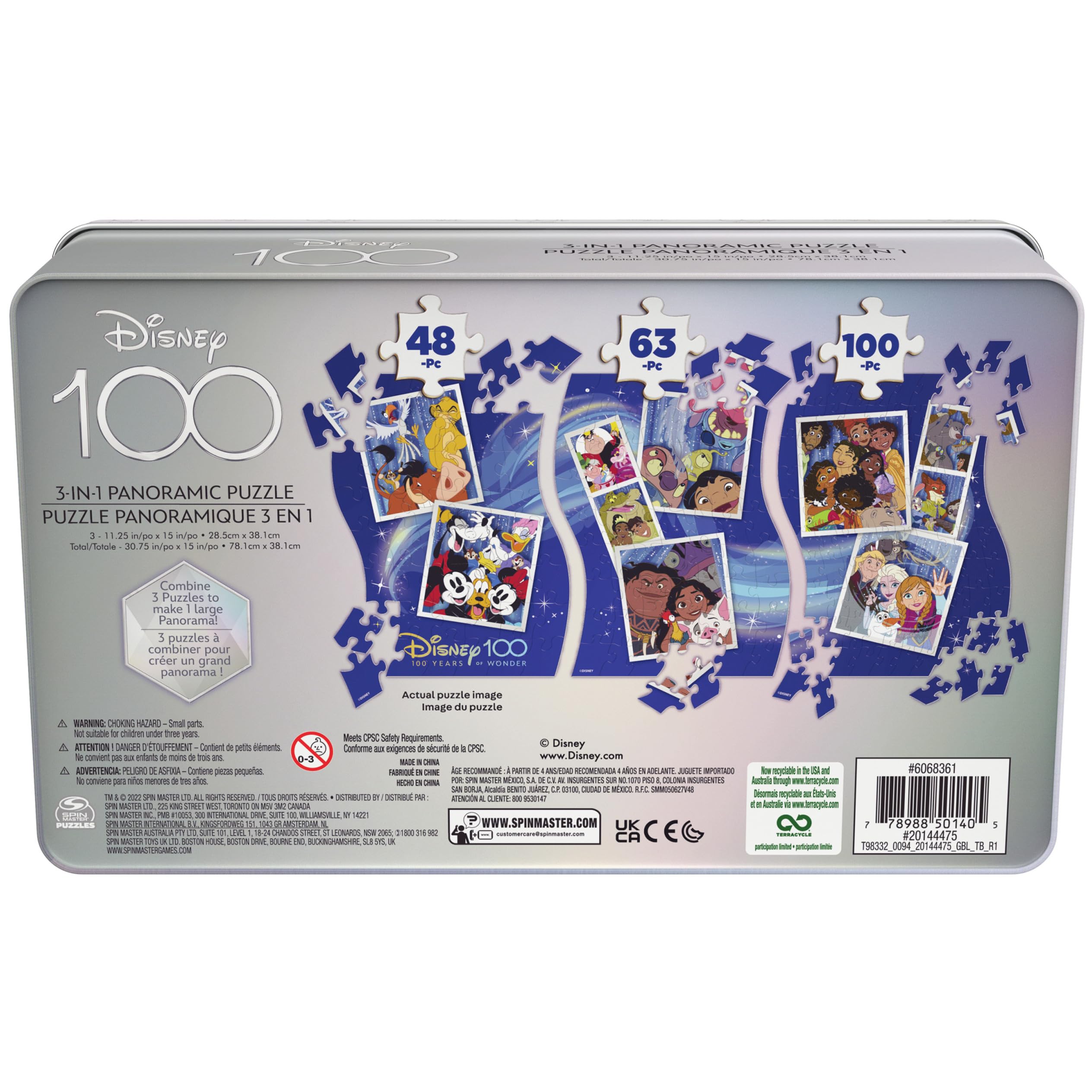 Foto 4 pulgar | Puzzle Spin Master Games Disney100 Anniversary 48/63/100 Unidades - Venta Internacional.