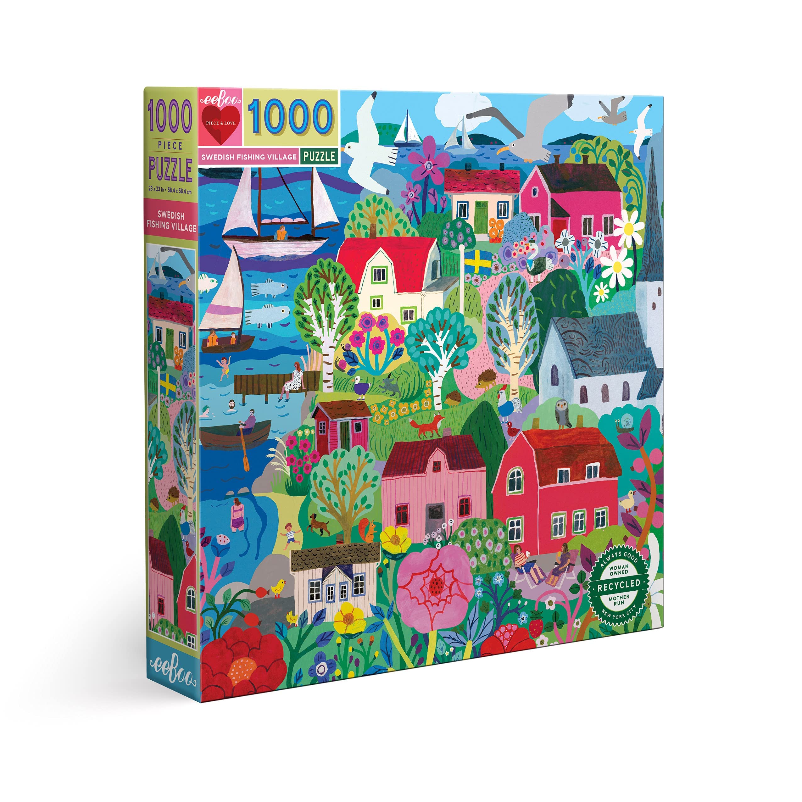 Foto 2 pulgar | Puzzle Eeboo Piece And Love Swedish Fishing Village, 1000 Unidades - Venta Internacional.