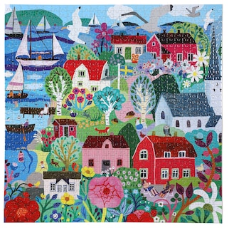 Foto 3 | Puzzle Eeboo Piece And Love Swedish Fishing Village, 1000 Unidades - Venta Internacional.