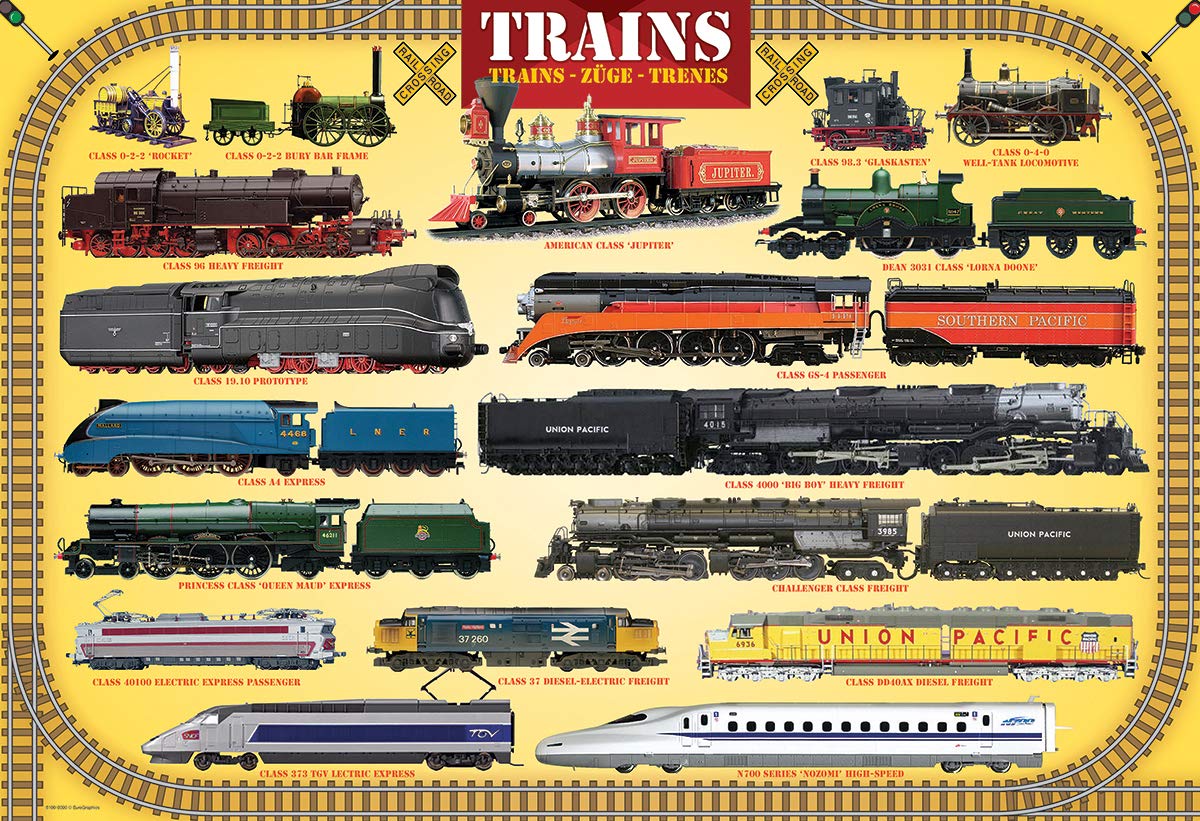 Foto 2 | Puzle Eurographics Trains, 100 Piezas, 13 X 19 Cm, Fabricado En Ee. Uu. - Venta Internacional.