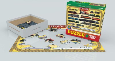 Foto 3 | Puzle Eurographics Trains, 100 Piezas, 13 X 19 Cm, Fabricado En Ee. Uu. - Venta Internacional.