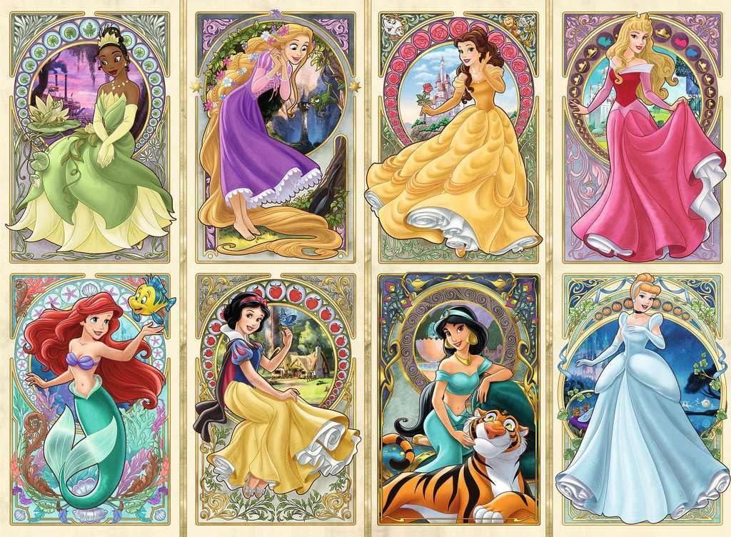 Foto 3 pulgar | Rompecabezas Ravensburger Disney Art Nouveau Princess 1000 Piezas - Venta Internacional.