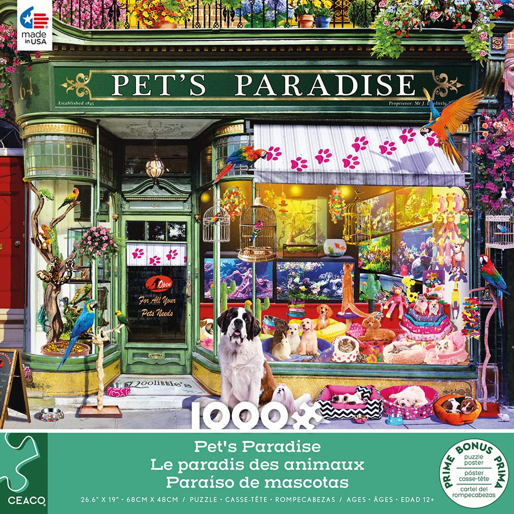 Foto 3 pulgar | Rompecabezas Ceaco Shop Windows Pet's Paradise 1000 Piezas - Venta Internacional.