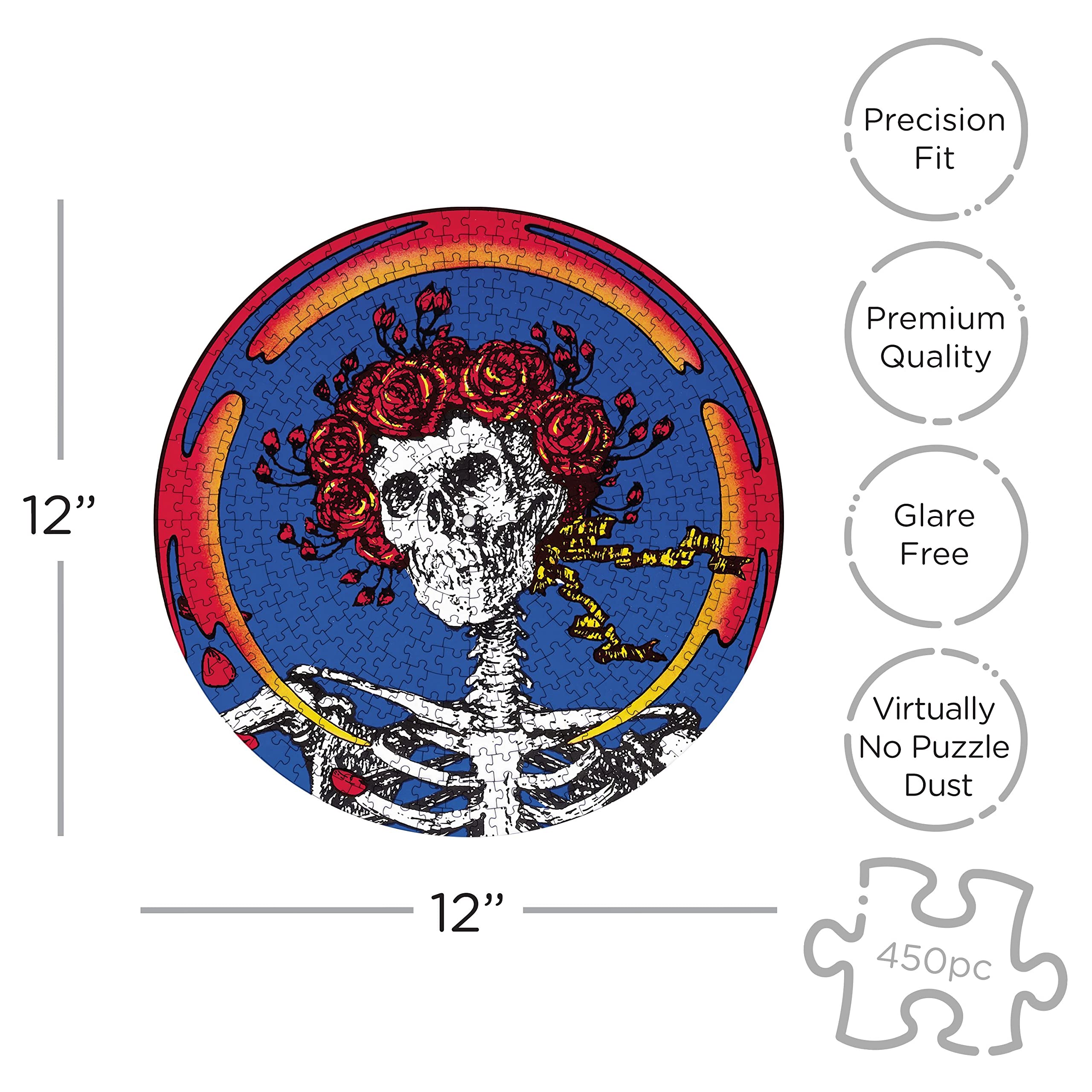 Foto 3 pulgar | Rompecabezas Aquarius Grateful Dead Skull & Roses 450 Piezas - Venta Internacional.