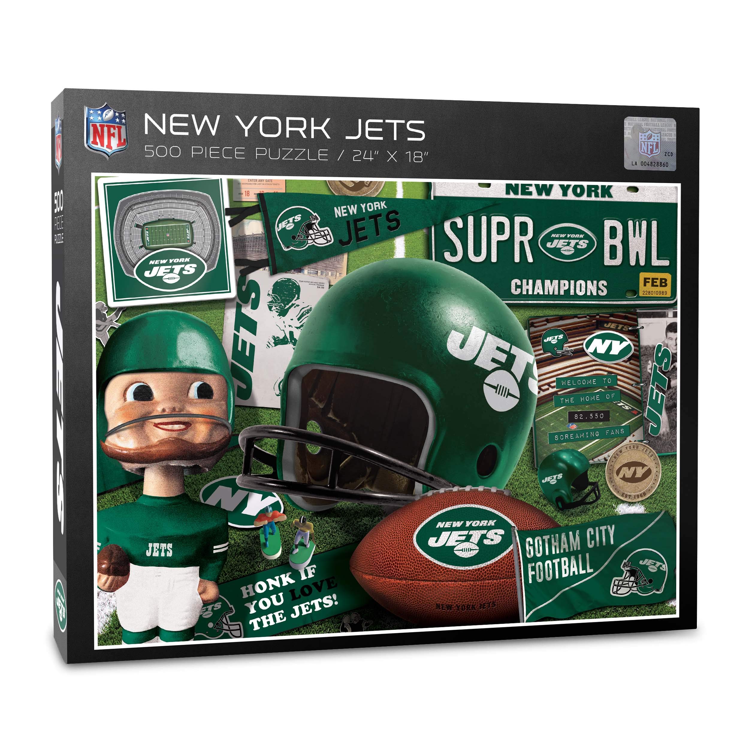 Foto 2 pulgar | Puzzle Youthefan Nfl New York Jets Retro Series, 500 Piezas - Venta Internacional.