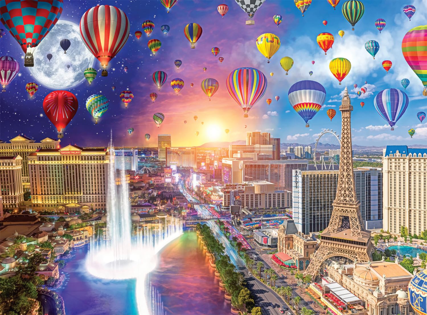 Foto 2 pulgar | Rompecabezas Buffalo Games Lars Stewart Vegas Balloon 1000 Unidades - Venta Internacional.