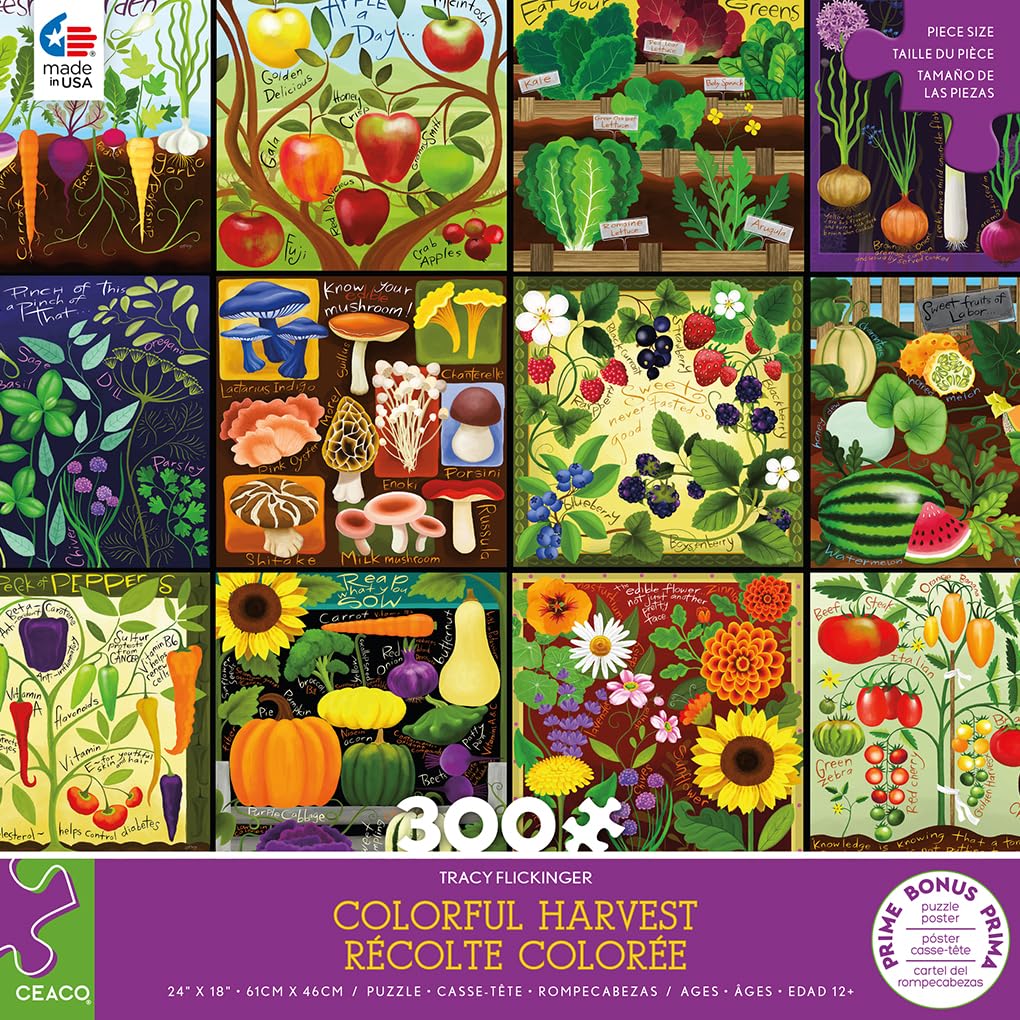 Foto 3 pulgar | Rompecabezas Ceaco Tracy Flickinger Colorful Harvest 300 Piezas - Venta Internacional.