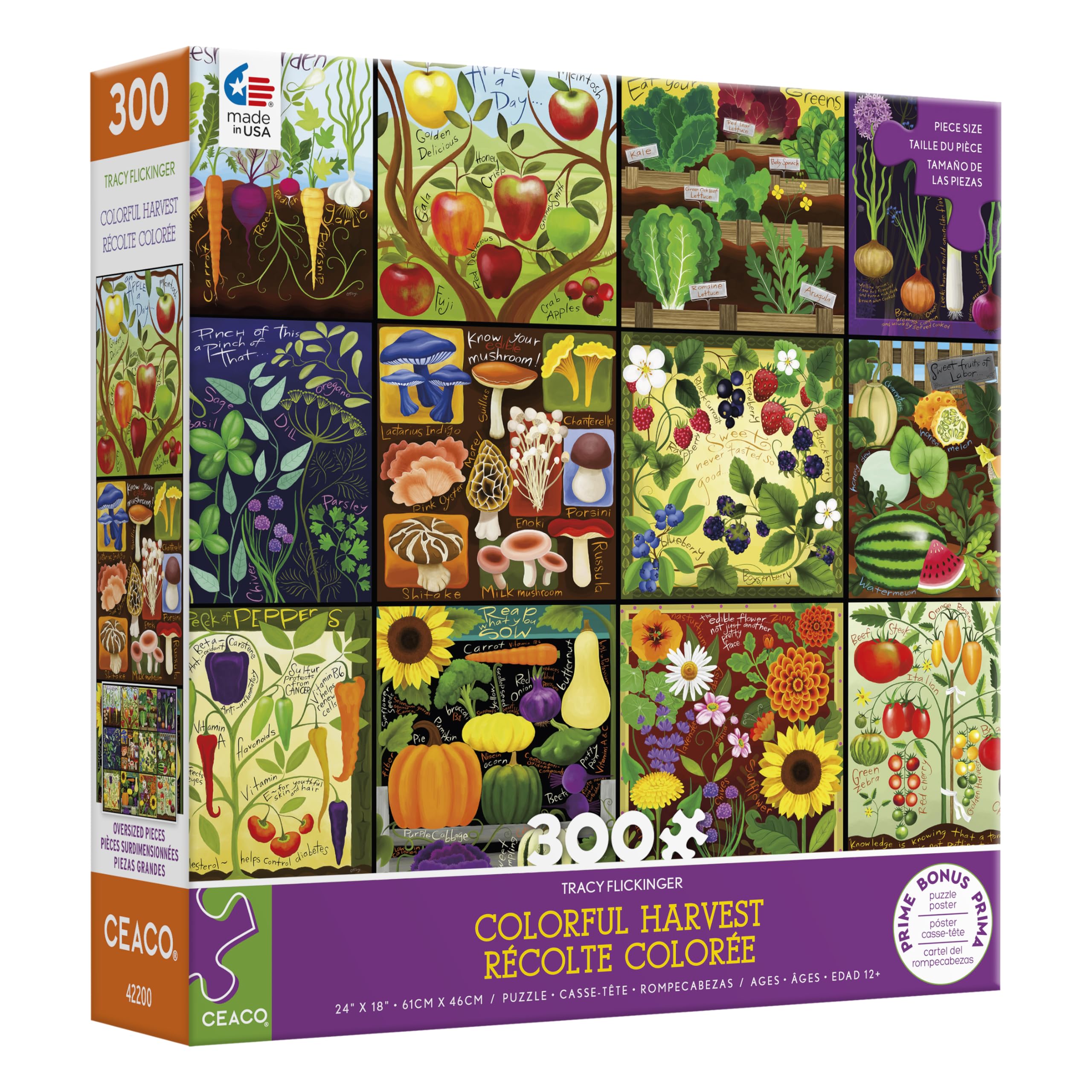 Foto 4 pulgar | Rompecabezas Ceaco Tracy Flickinger Colorful Harvest 300 Piezas - Venta Internacional.