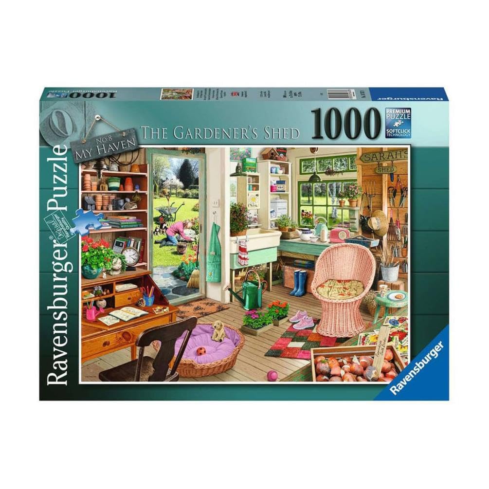 Rompecabezas Ravensburger My Haven N.º 8: The Garden Shed, 1000 Piezas - Venta Internacional.