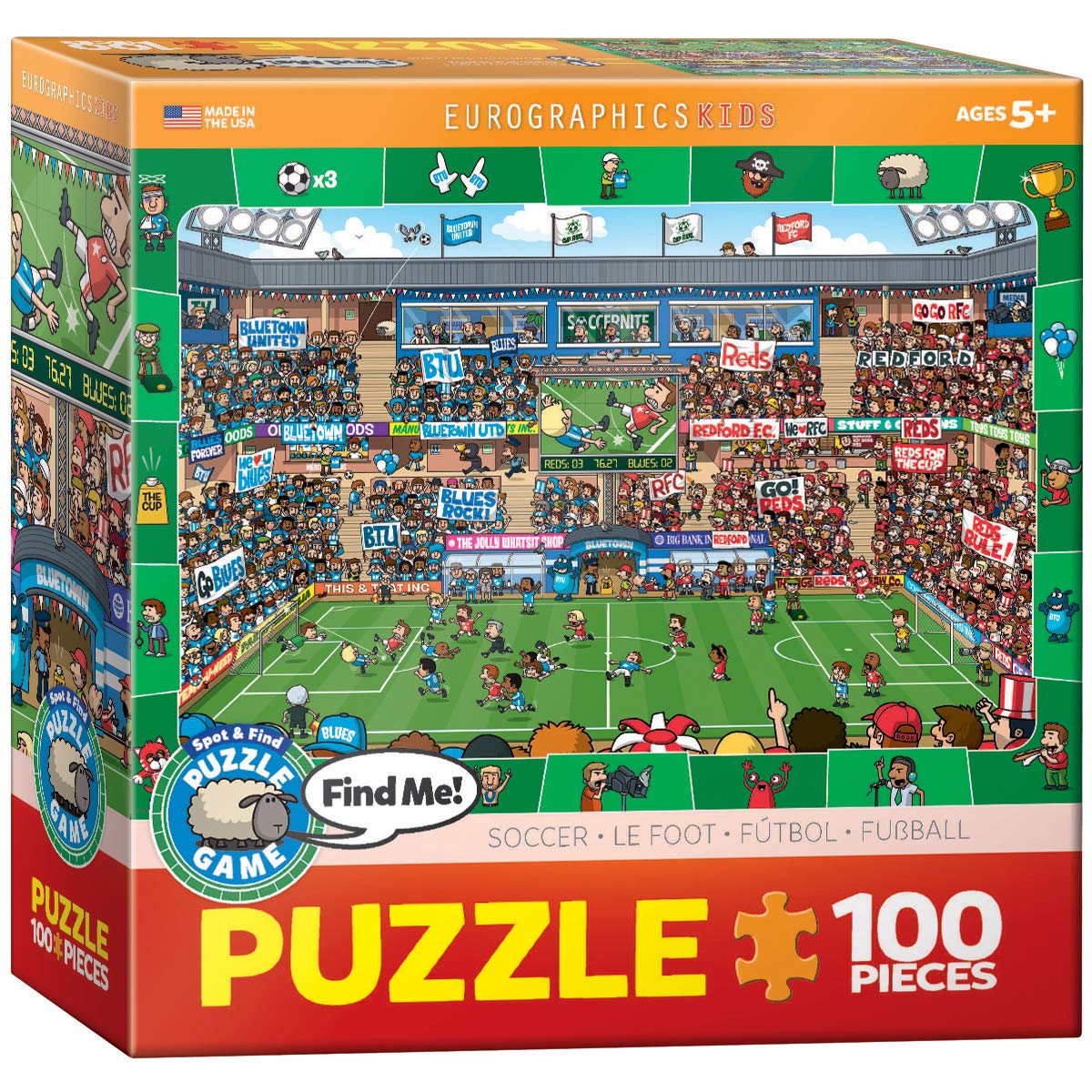 Rompecabezas Eurographics Soccer Spot & Find De 100 Piezas - Venta Internacional.