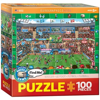 Foto 1 | Rompecabezas Eurographics Soccer Spot & Find De 100 Piezas - Venta Internacional.
