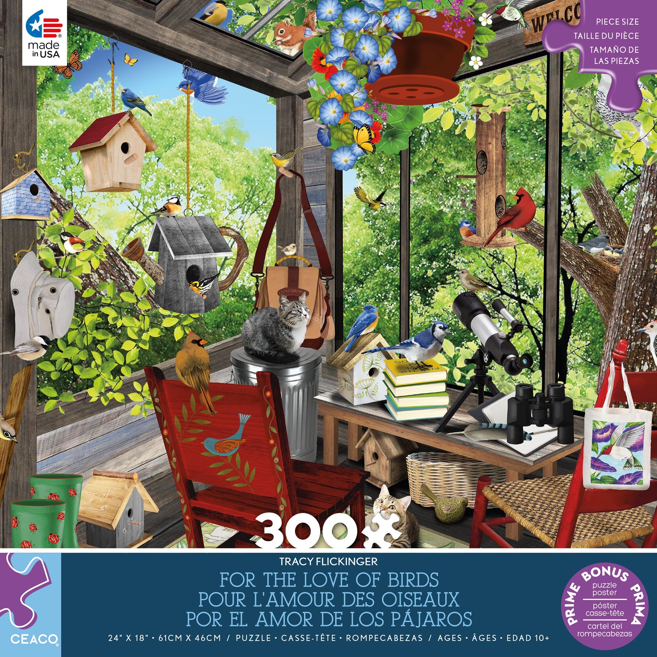 Rompecabezas Ceaco Tracy Flickinger For The Love Of Birds, 300 Unidades - Venta Internacional.