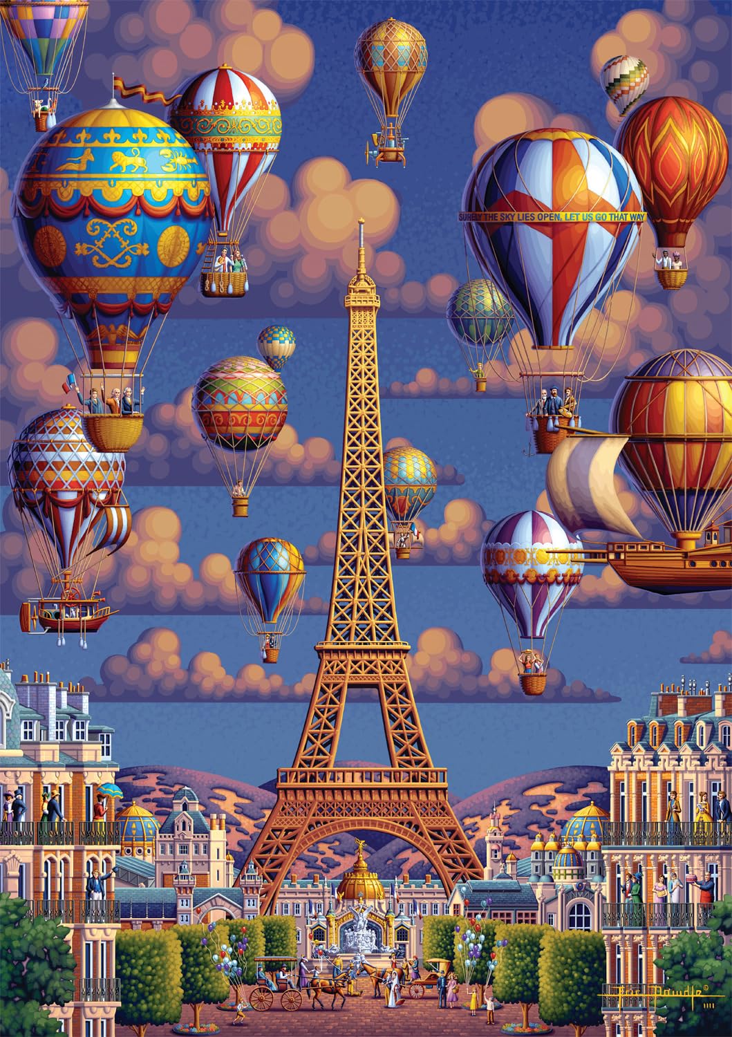 Rompecabezas Buffalo Games Dowdle Balloons Over Paris, 300 Unidades - Venta Internacional.