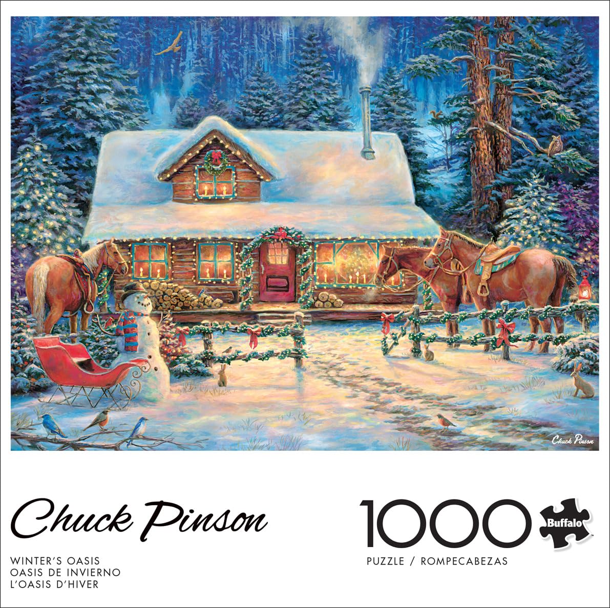 Foto 2 | Rompecabezas Buffalo Games Chuck Pinson Winter's Oasis 1000 Piezas - Venta Internacional.