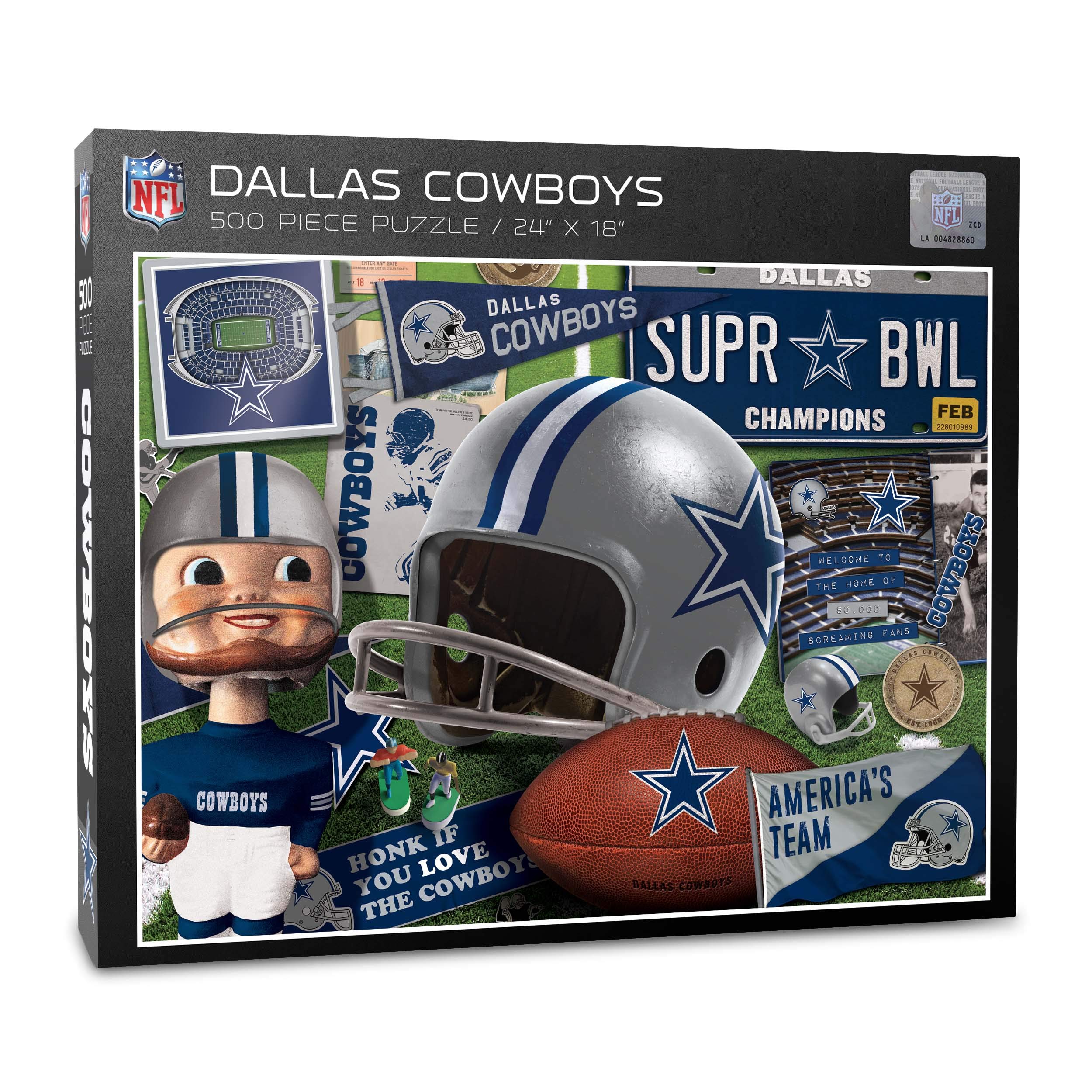 Foto 2 pulgar | Puzzle Youthefan Nfl Dallas Cowboys Retro Series, 500 Piezas - Venta Internacional.