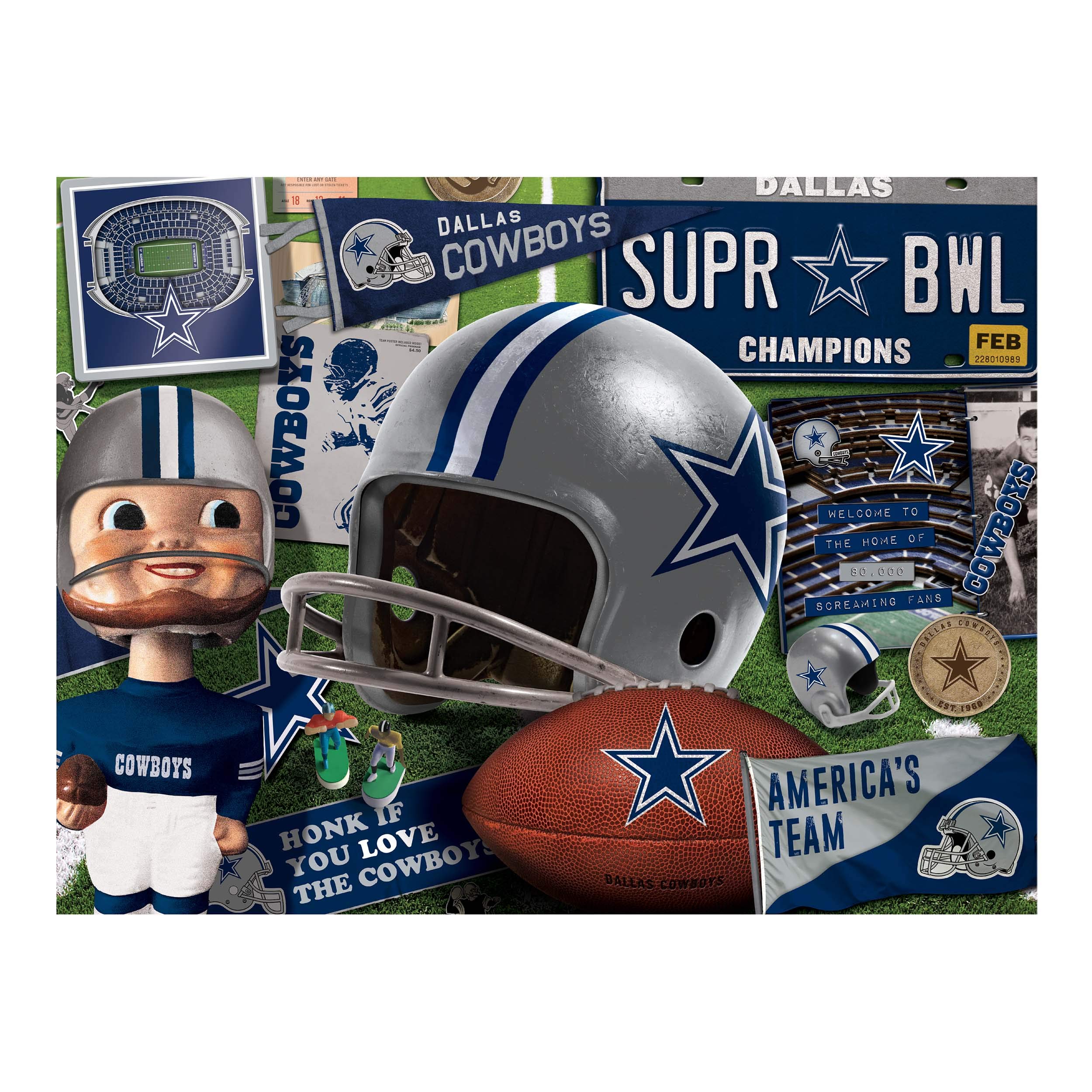 Foto 4 pulgar | Puzzle Youthefan Nfl Dallas Cowboys Retro Series, 500 Piezas - Venta Internacional.