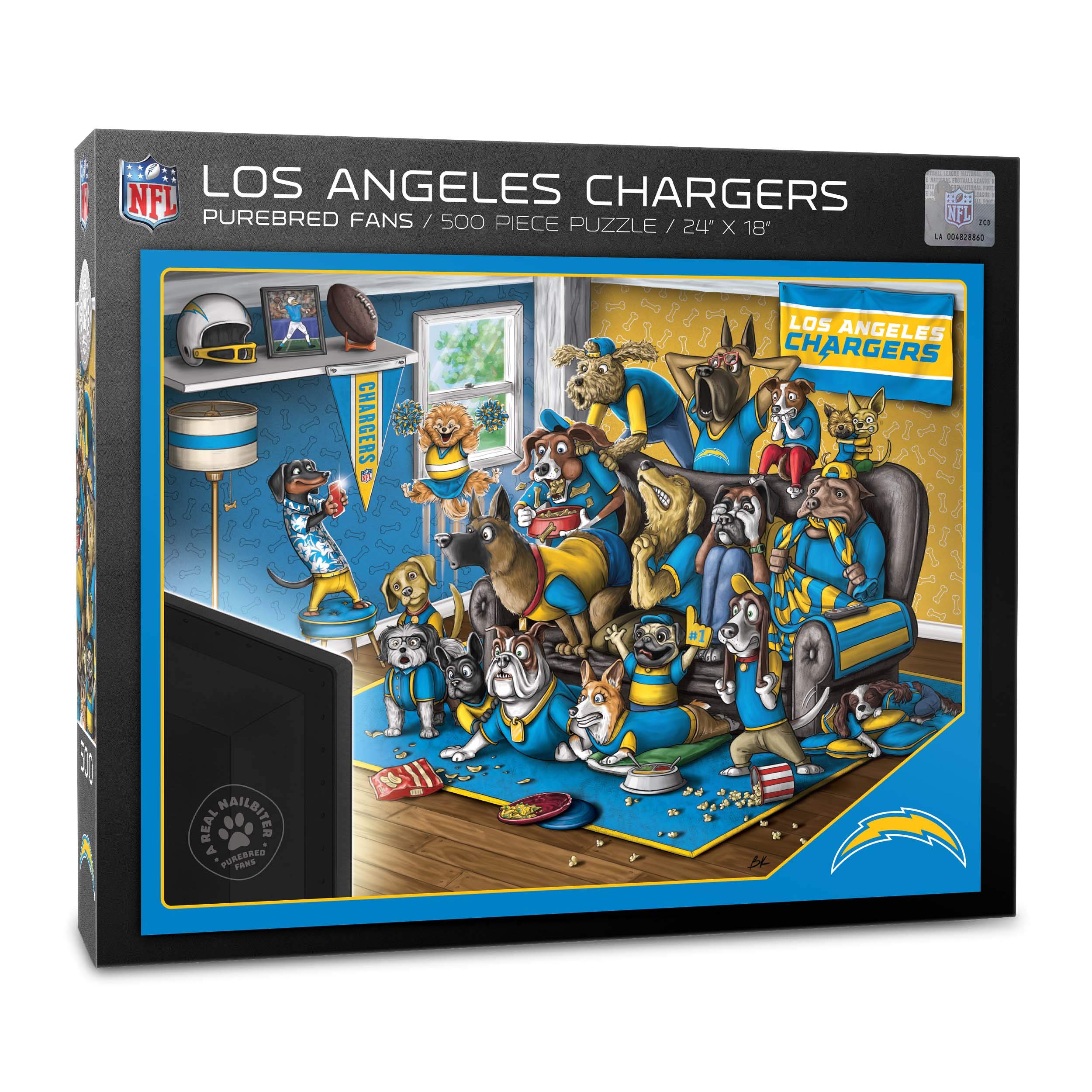 Foto 2 pulgar | Puzzle Youthefan Nfl Los Angeles Chargers Purebred Fans, 500 Unidades - Venta Internacional.