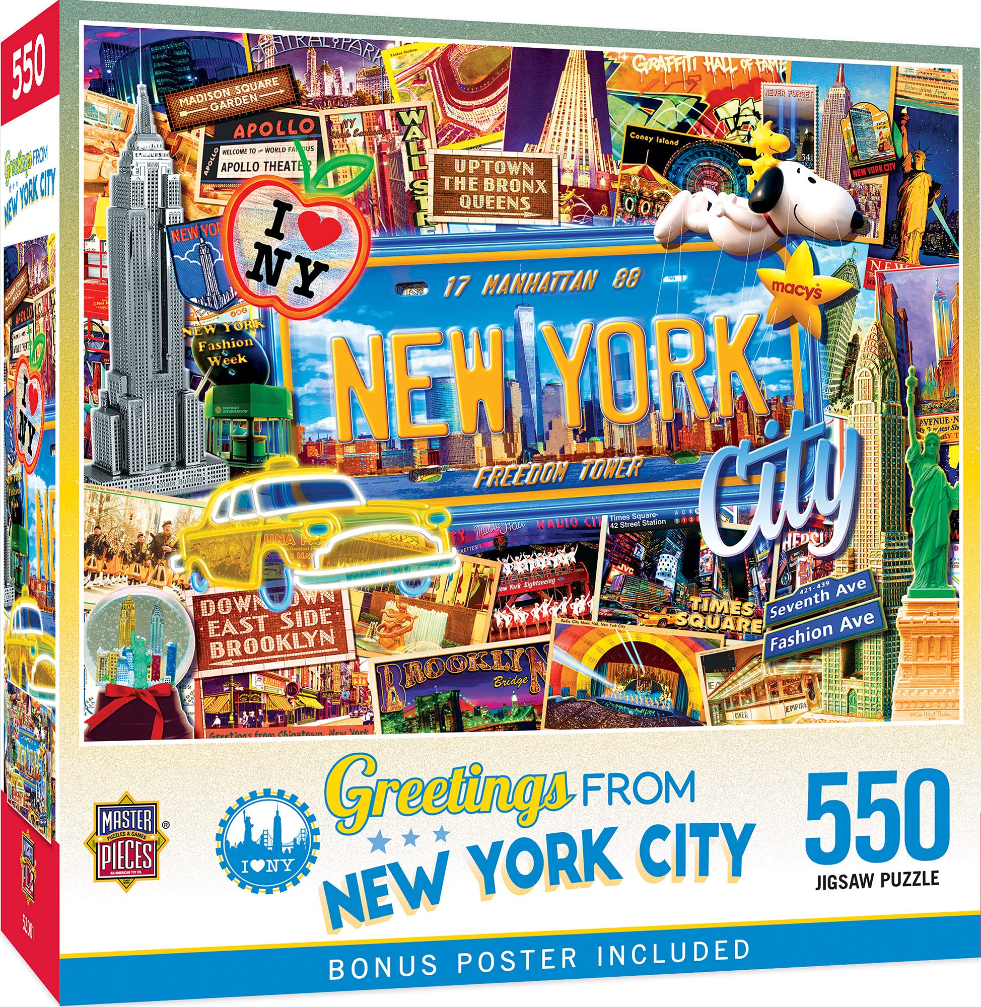 Foto 2 pulgar | Rompecabezas Masterpieces Greetings From New York, 550 Piezas - Venta Internacional.