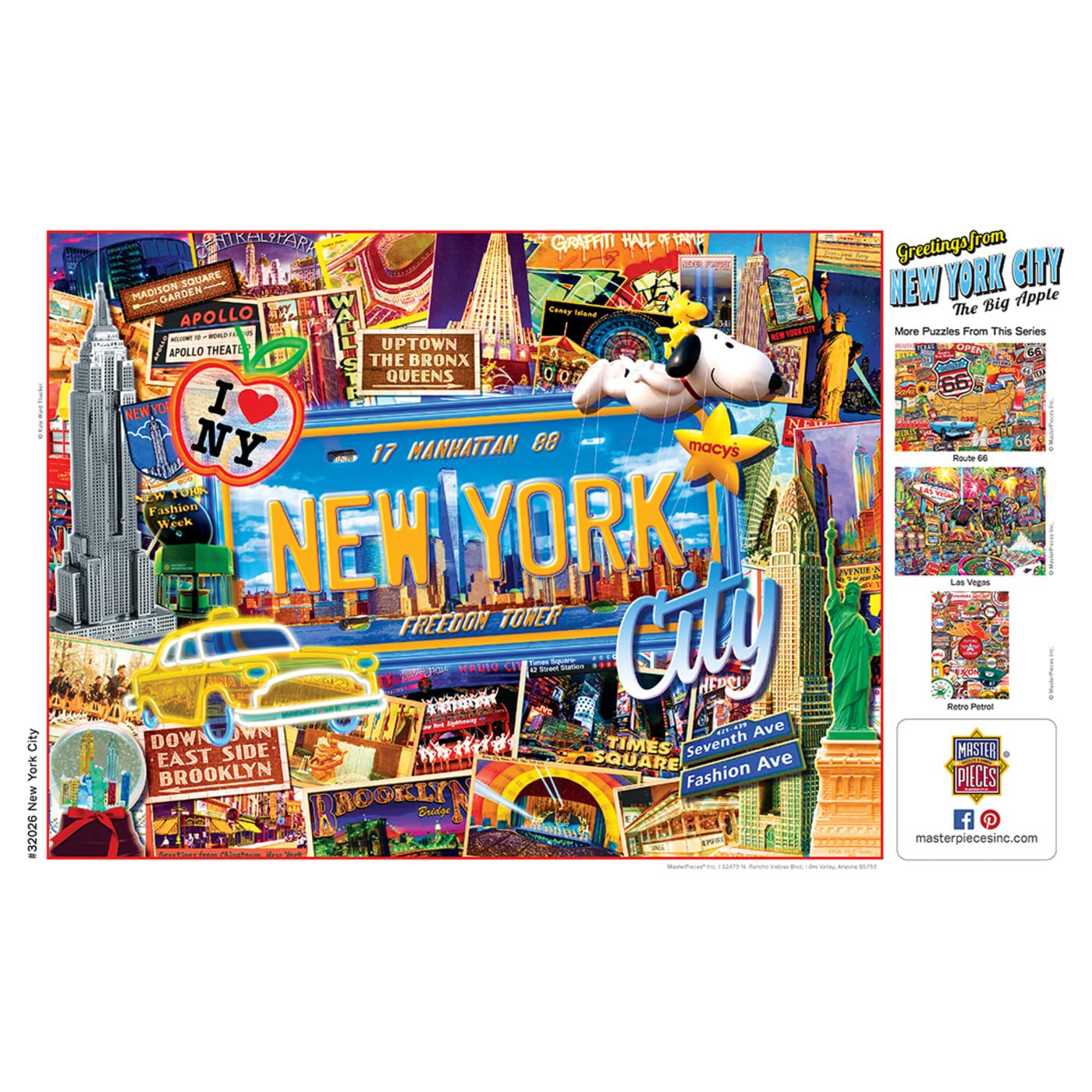 Foto 5 pulgar | Rompecabezas Masterpieces Greetings From New York, 550 Piezas - Venta Internacional.