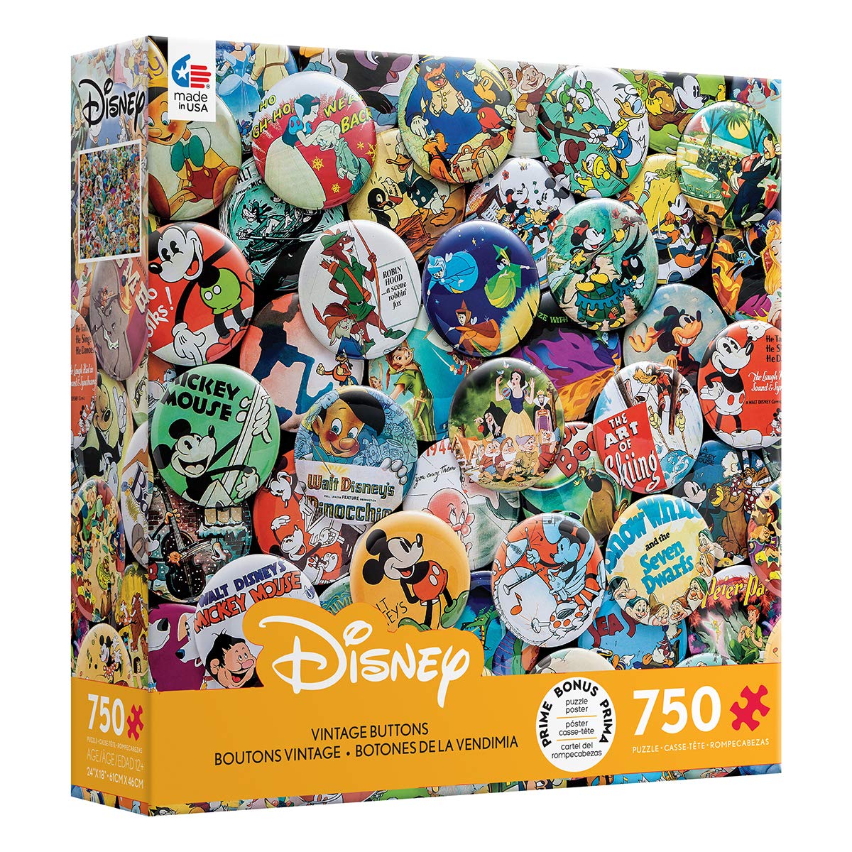 Foto 3 | Puzle Ceaco Disney Vintage Buttons 750 Piezas - Venta Internacional.