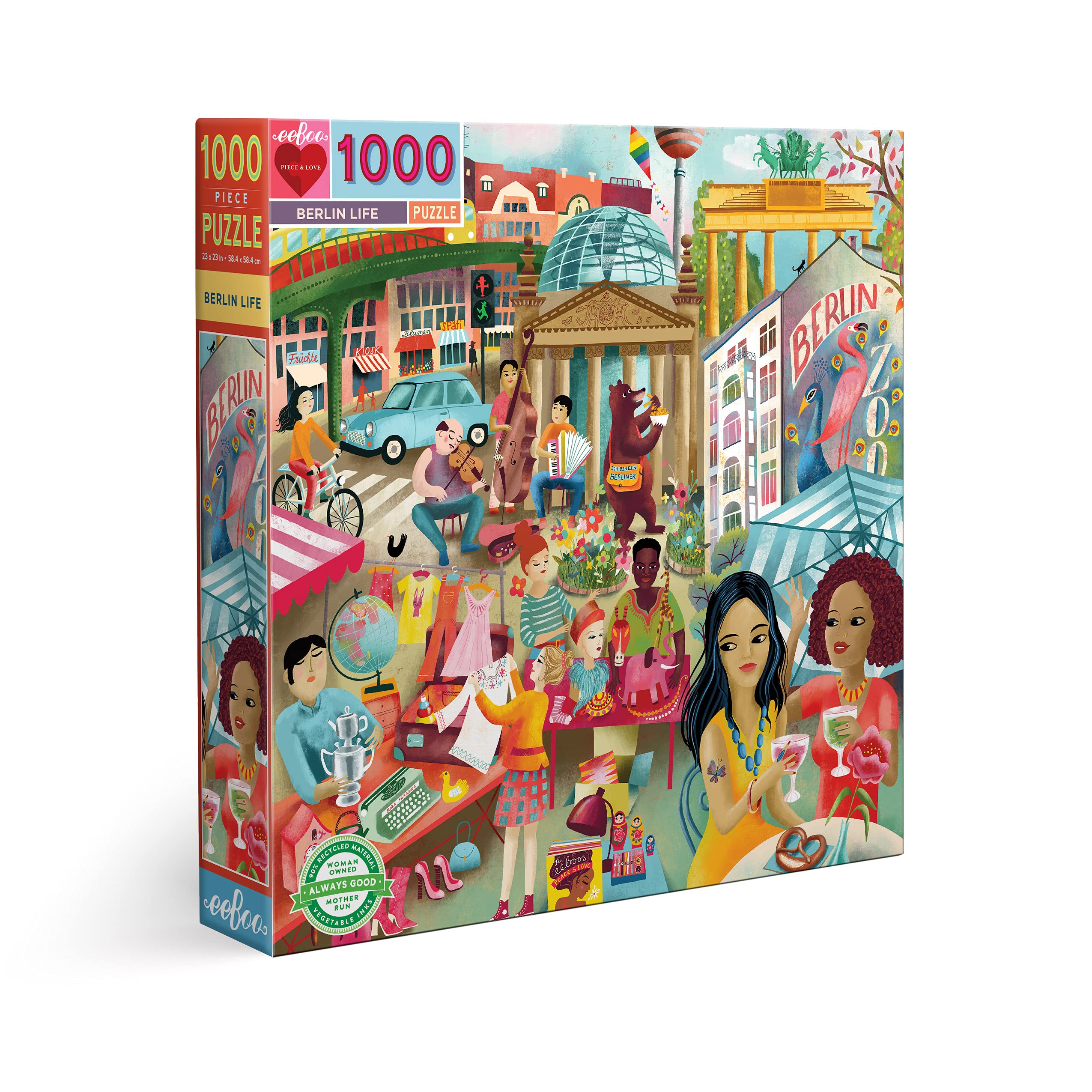 Rompecabezas Eeboo Piece And Love Berlin Life 1000 Piezas - Venta Internacional.