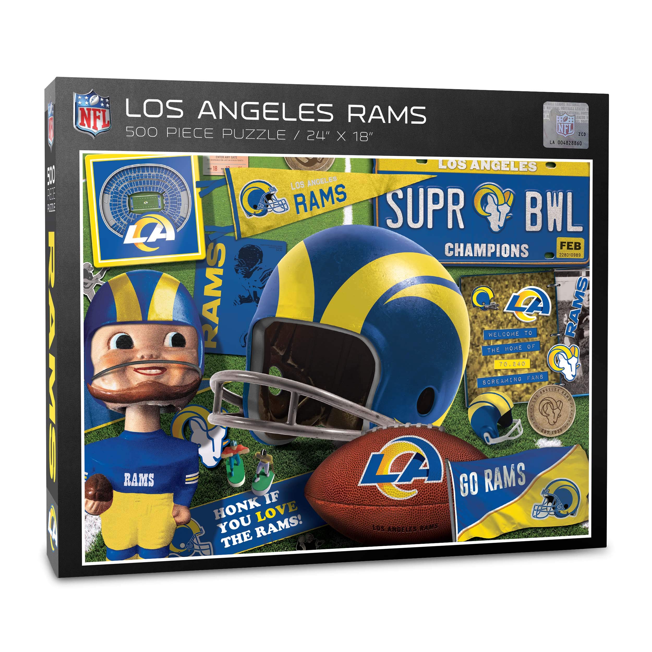 Foto 2 pulgar | Puzzle Youthefan Nfl Los Angeles Rams Retro Series, 500 Piezas - Venta Internacional.