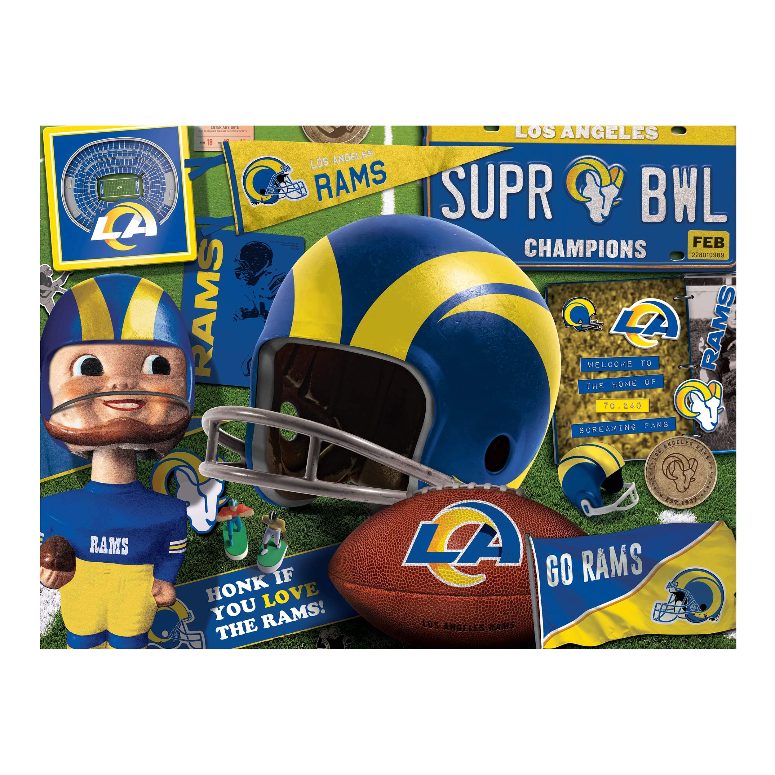 Foto 4 pulgar | Puzzle Youthefan Nfl Los Angeles Rams Retro Series, 500 Piezas - Venta Internacional.