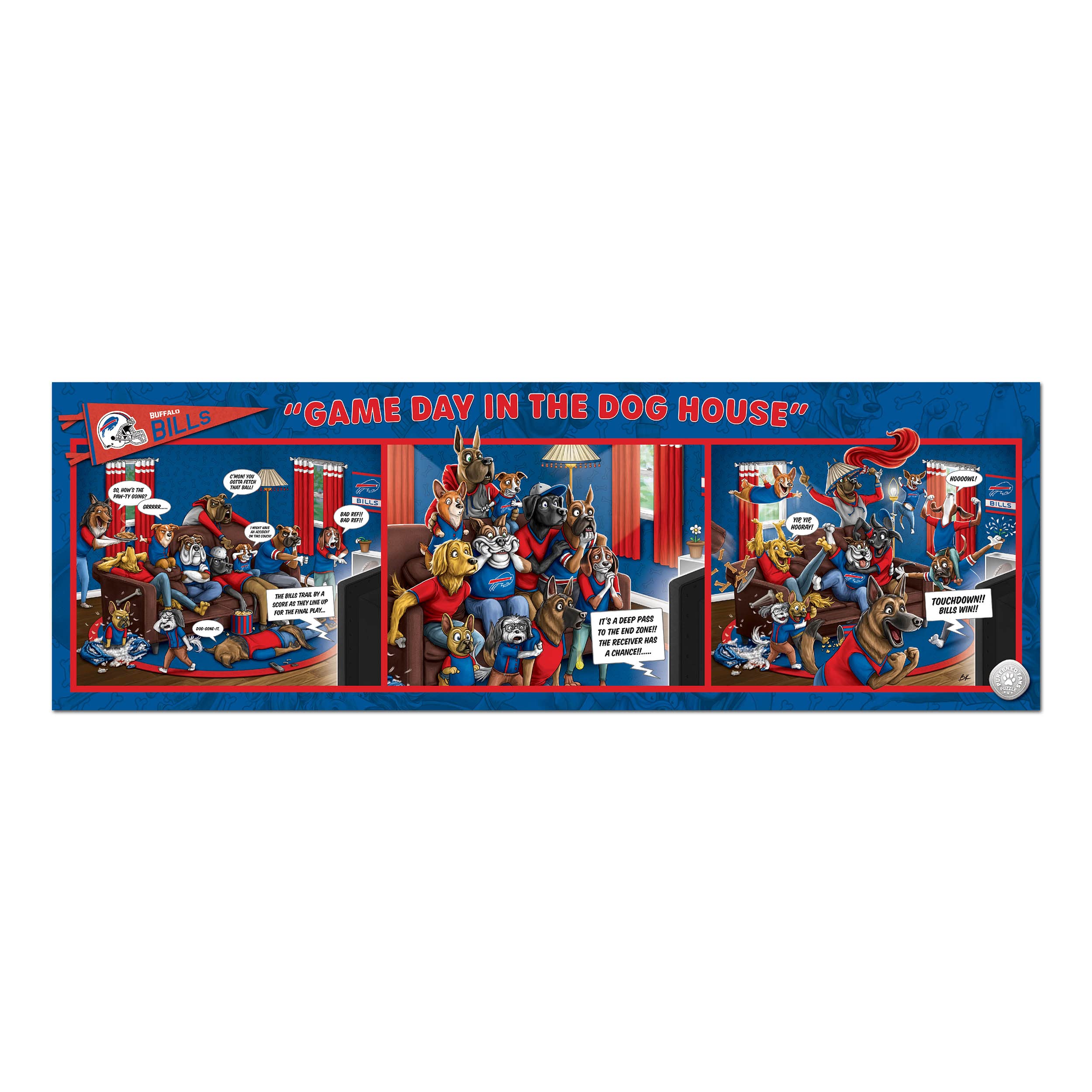 Foto 4 pulgar | Puzzle Youthefan Nfl Buffalo Bills Game Day En The Dog House - Venta Internacional.