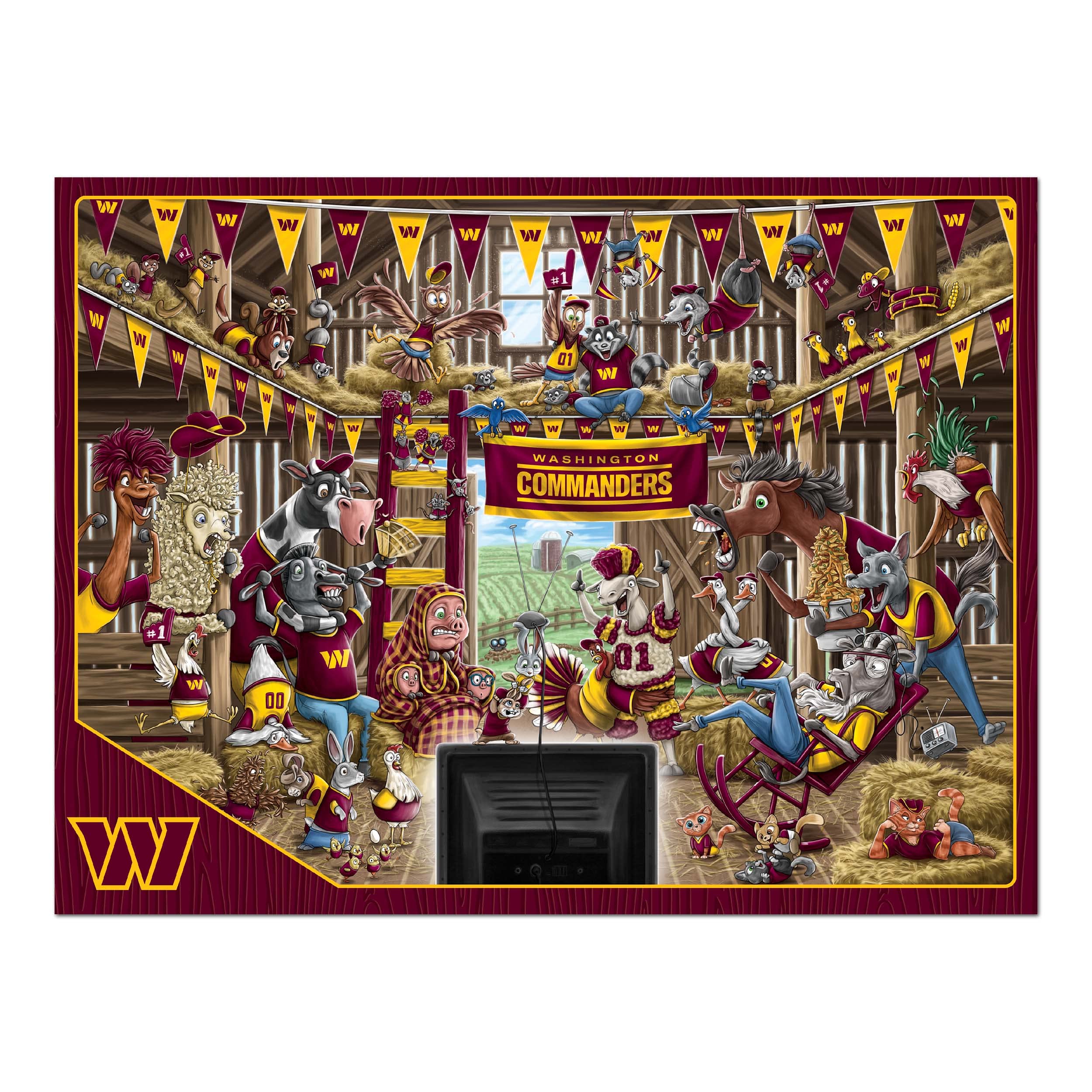 Foto 4 pulgar | Puzzle Youthefan Nfl Washington Commanders Barnyard Fans, 500 Unidades - Venta Internacional.