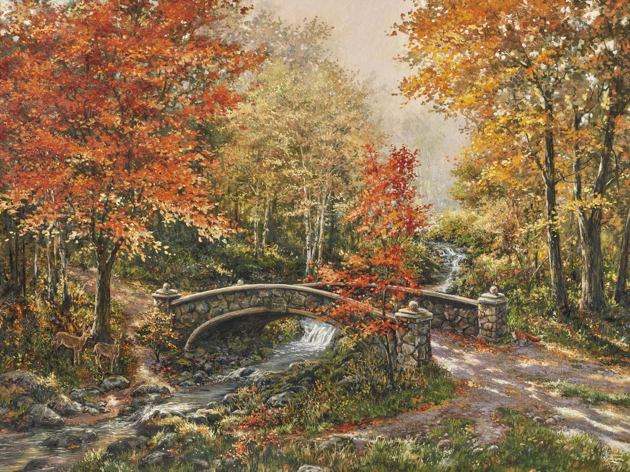 Foto 2 pulgar | Rompecabezas Ceaco Thomas Kinkade Cae En El Puente Fox Creek - Venta Internacional.