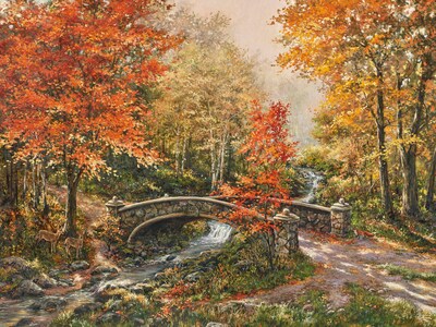 Foto 1 | Rompecabezas Ceaco Thomas Kinkade Cae En El Puente Fox Creek - Venta Internacional.