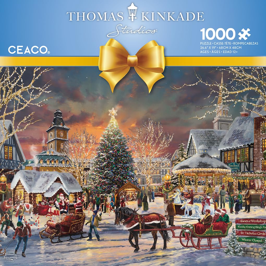 Foto 3 pulgar | Rompecabezas Ceaco Thomas Kinkade Christmas Festival 1000 Piezas - Venta Internacional.