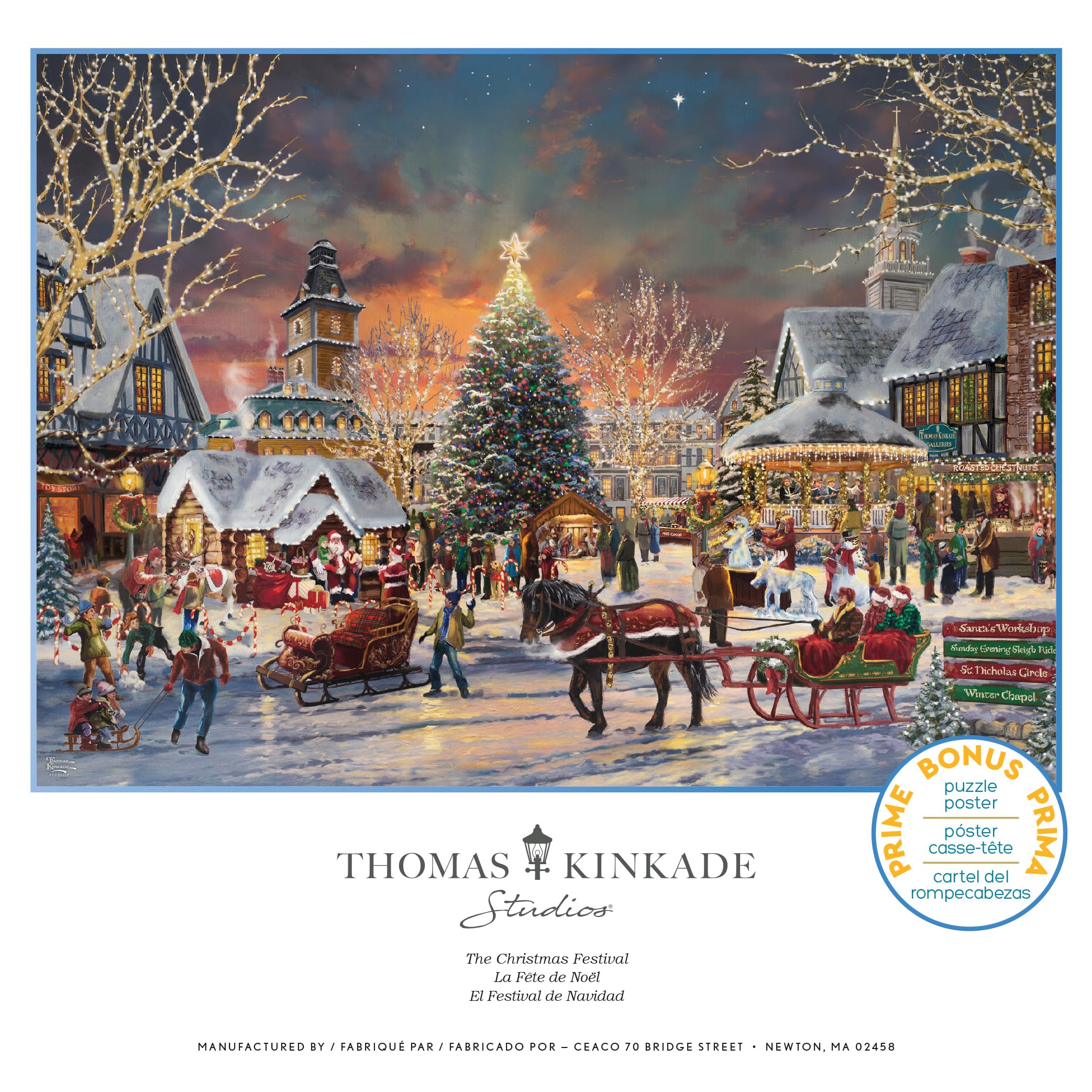 Foto 7 pulgar | Rompecabezas Ceaco Thomas Kinkade Christmas Festival 1000 Piezas - Venta Internacional.