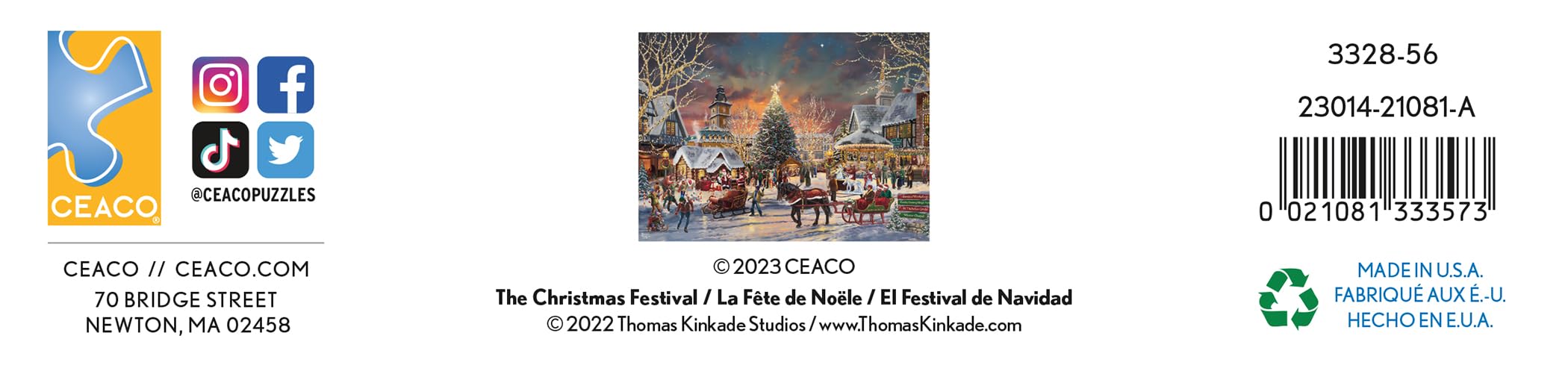Foto 8 pulgar | Rompecabezas Ceaco Thomas Kinkade Christmas Festival 1000 Piezas - Venta Internacional.