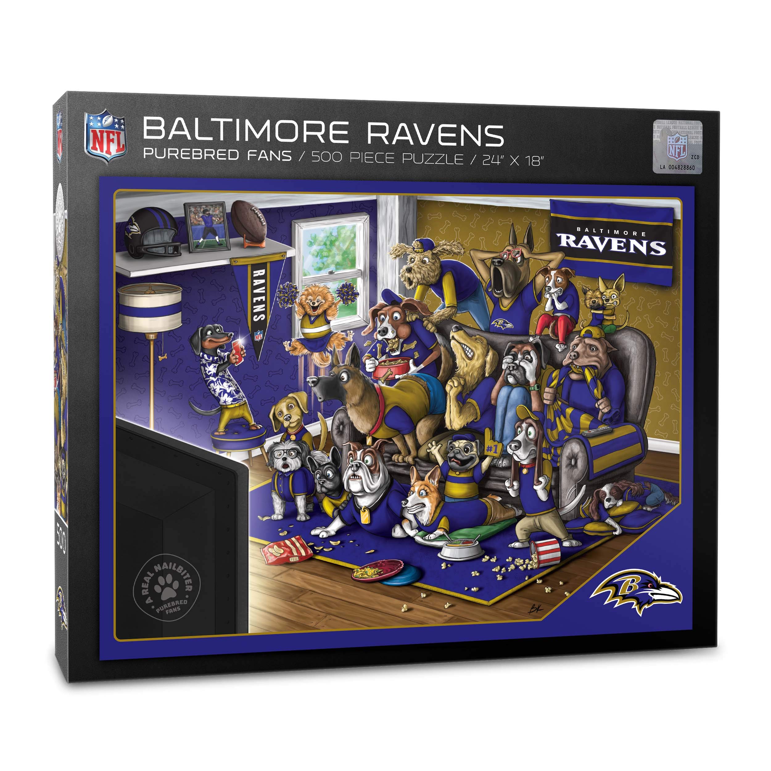 Foto 2 pulgar | Puzzle Youthefan Nfl Baltimore Ravens Purebred Fans, 500 Unidades - Venta Internacional.