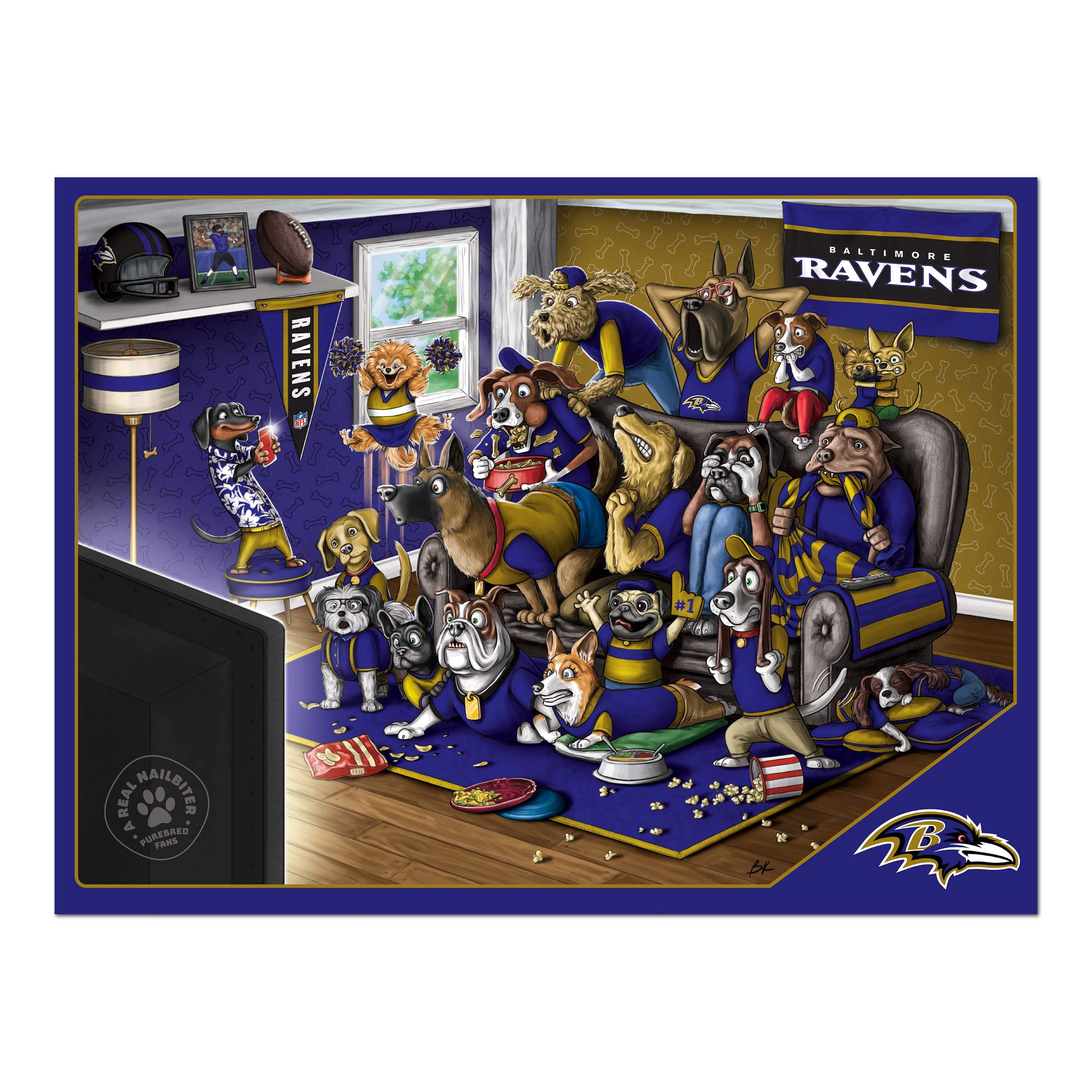 Foto 4 pulgar | Puzzle Youthefan Nfl Baltimore Ravens Purebred Fans, 500 Unidades - Venta Internacional.