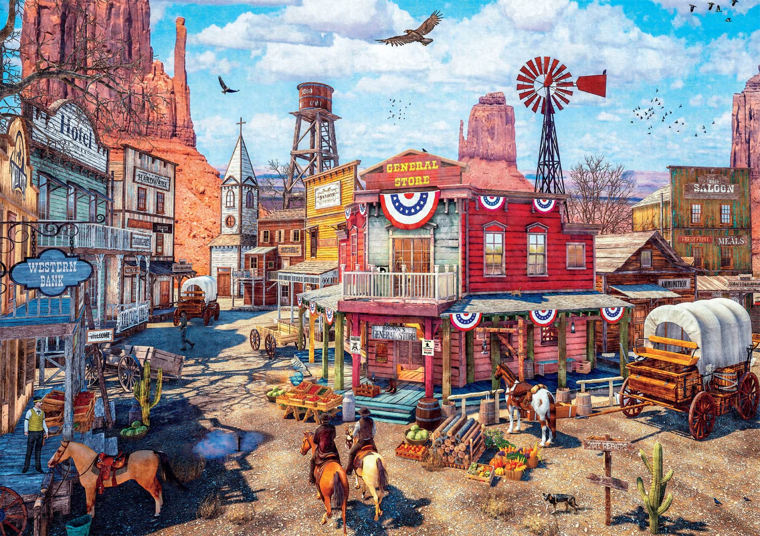 Foto 2 pulgar | Rompecabezas Buffalo Games Country Life Old Western Town, 500 Piezas - Venta Internacional.
