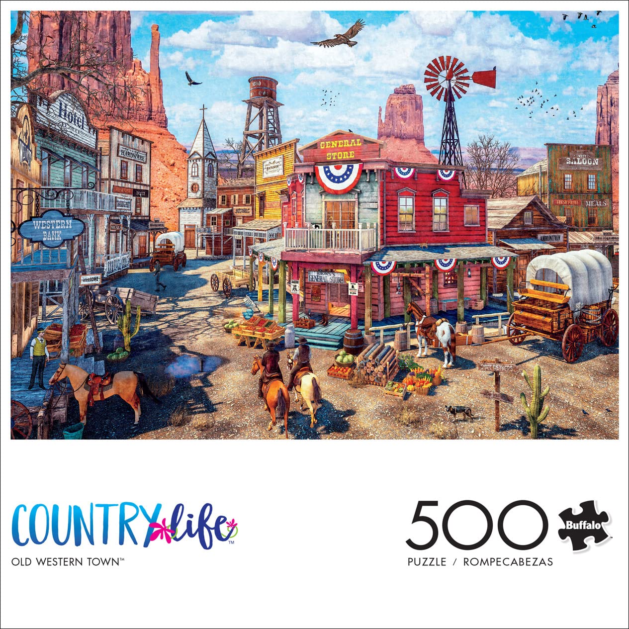 Foto 3 pulgar | Rompecabezas Buffalo Games Country Life Old Western Town, 500 Piezas - Venta Internacional.