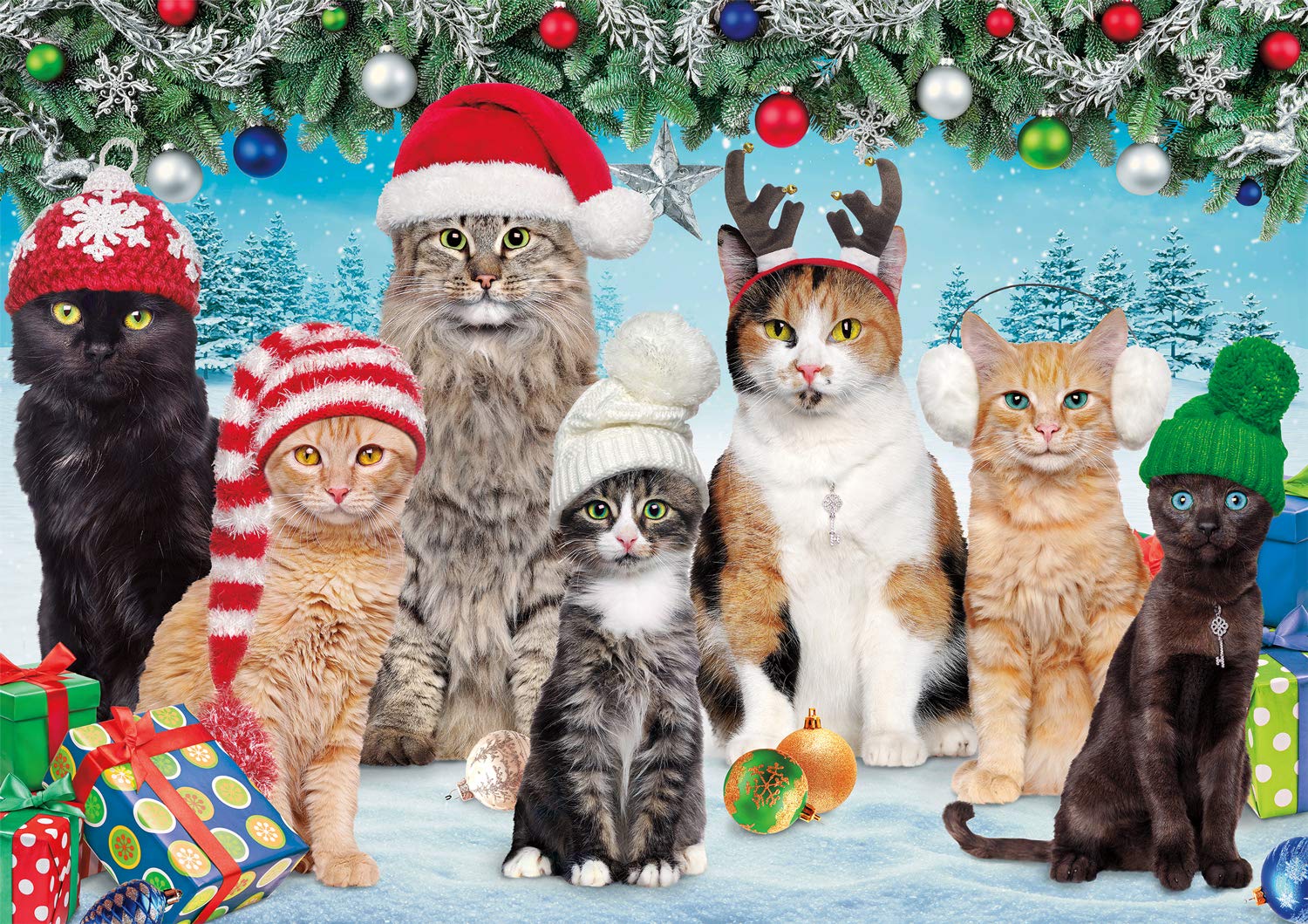 Rompecabezas Buffalo Games Meowy Christmas De 300 Piezas - Venta Internacional.