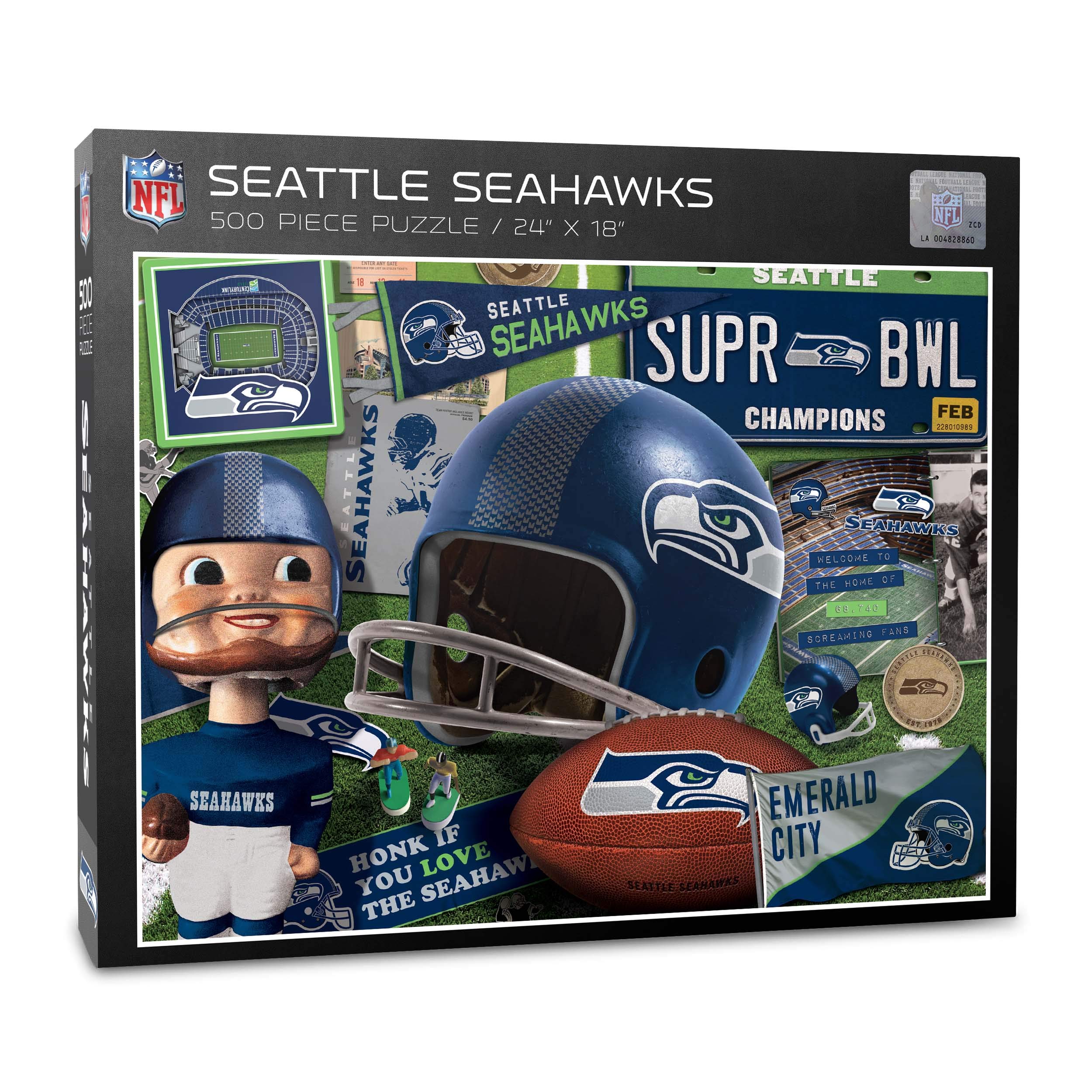 Foto 2 pulgar | Puzzle Youthefan Nfl Seattle Seahawks Retro De 500 Piezas - Venta Internacional.