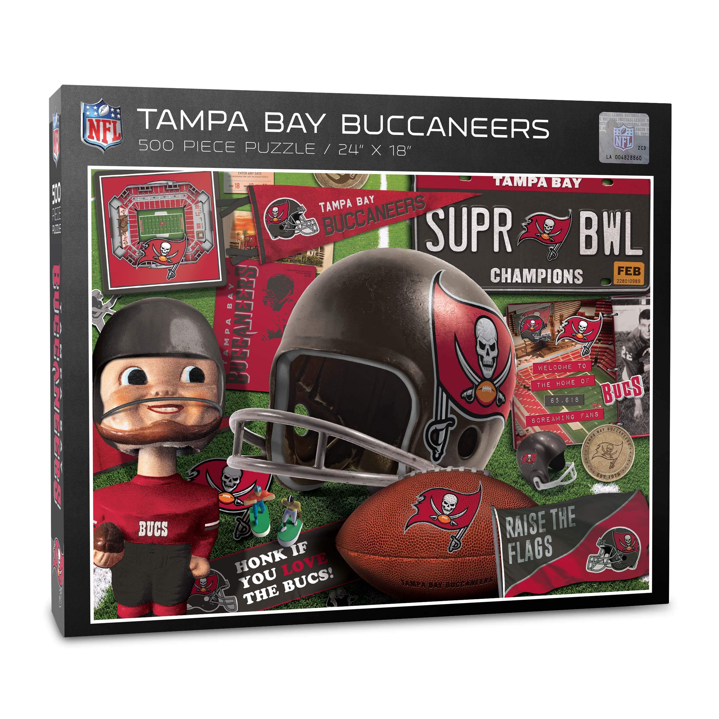 Foto 2 pulgar | Puzzle Youthefan Nfl Tampa Bay Buccaneers Retro, 500 Piezas - Venta Internacional.