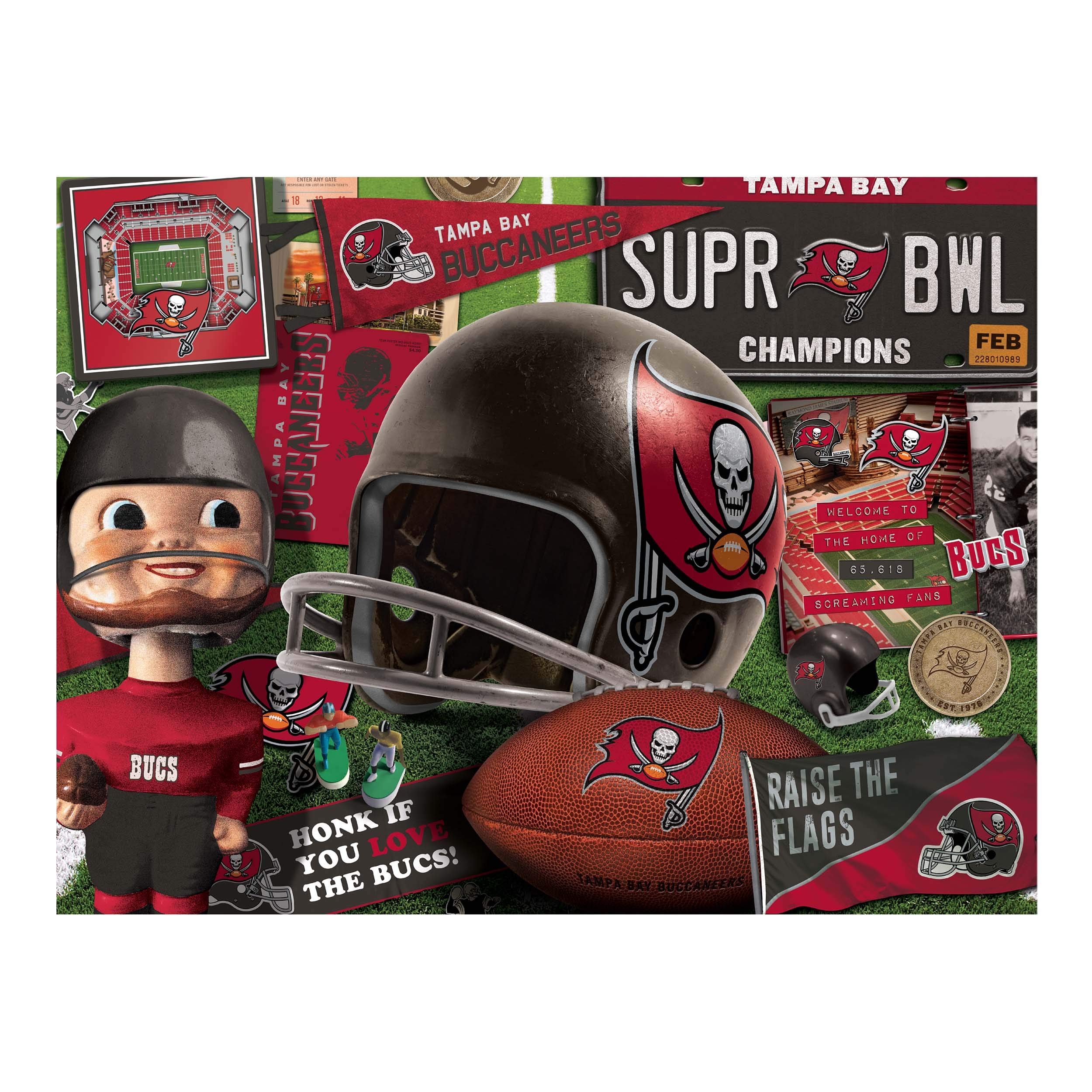 Foto 4 pulgar | Puzzle Youthefan Nfl Tampa Bay Buccaneers Retro, 500 Piezas - Venta Internacional.